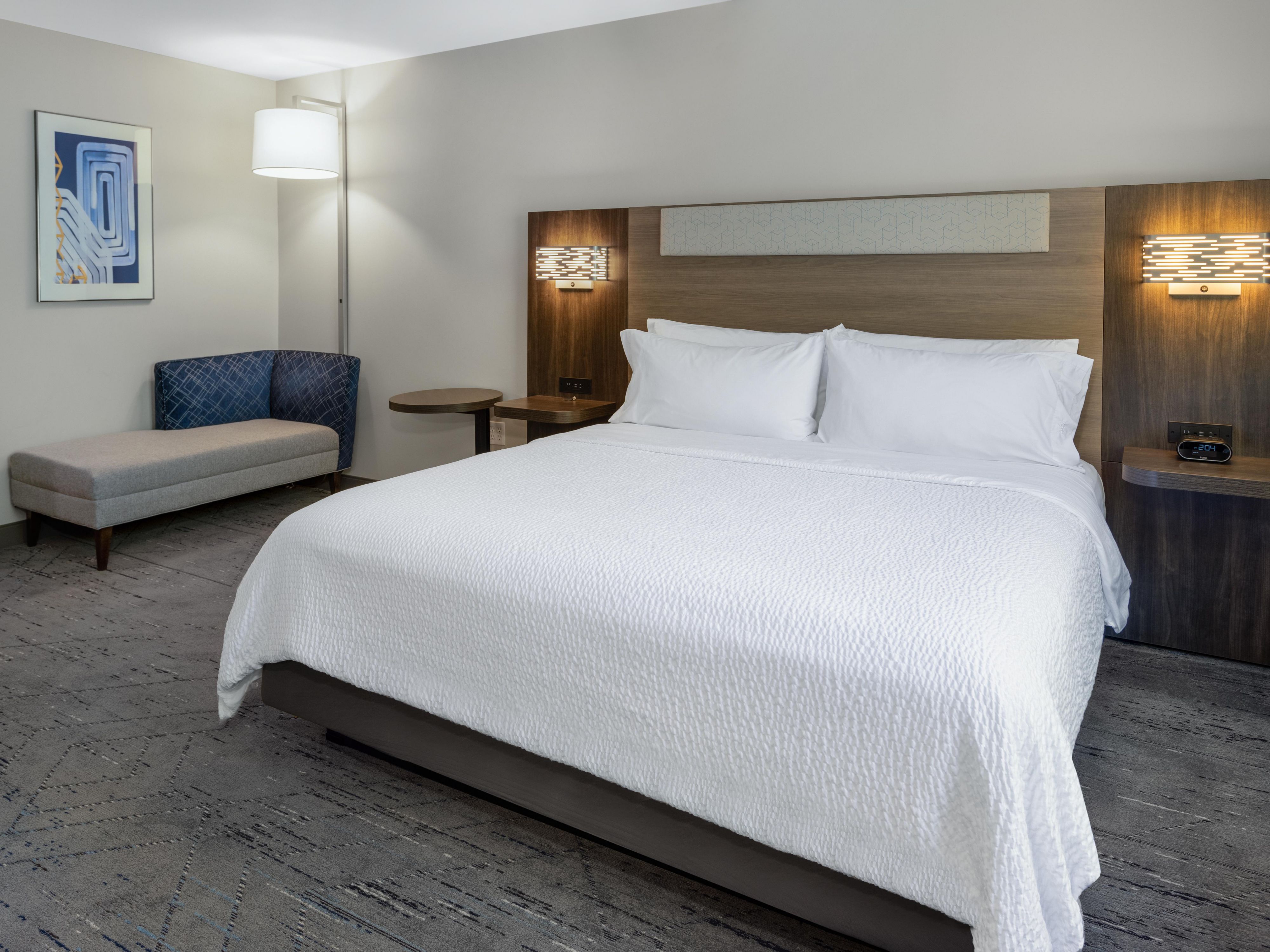 Spacious king standard guest room.