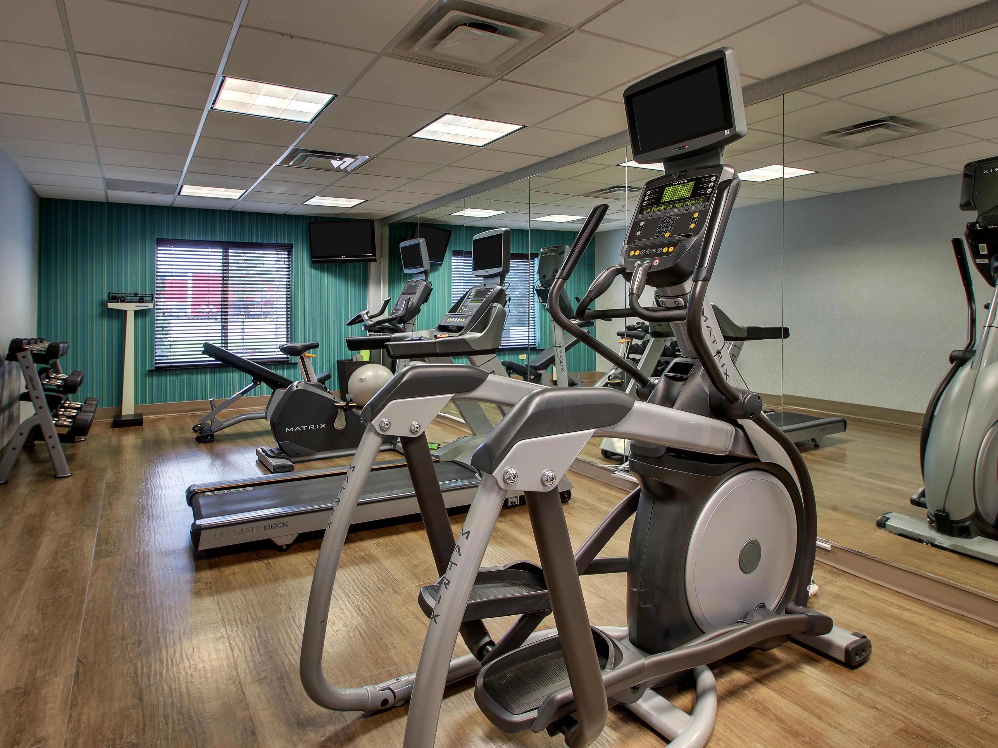 Catch up on your favorite shows while working out on new equipment