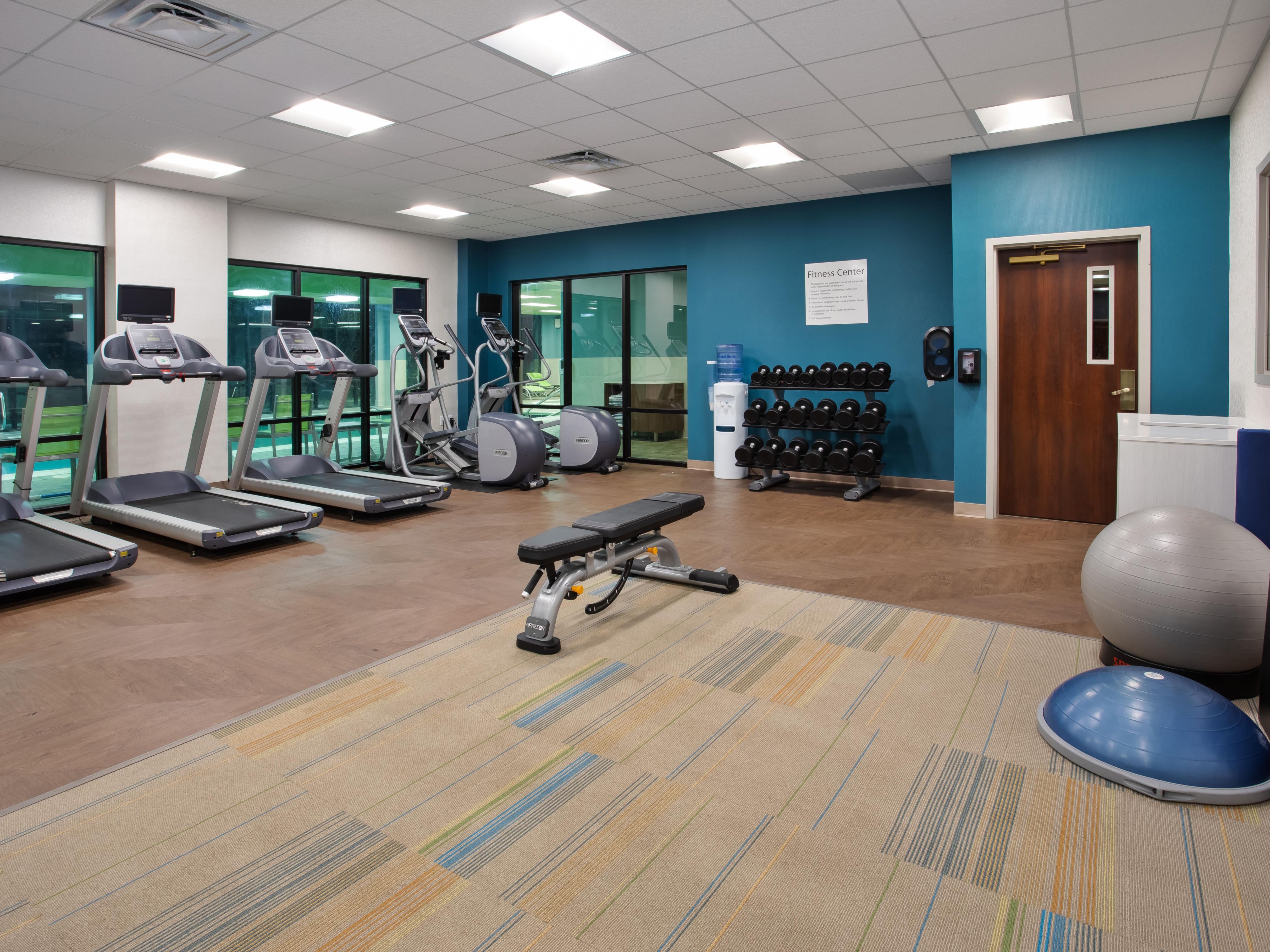 Keep your workout routine intact with our fully equipped 24/7 Fitness Center featuring cardio equipment and free weights. If the weather permits, venture to North Ponds Park, in our backyard, to take advantage of their trails. Relax your muscles in our indoor heated pool and whirlpool spa.