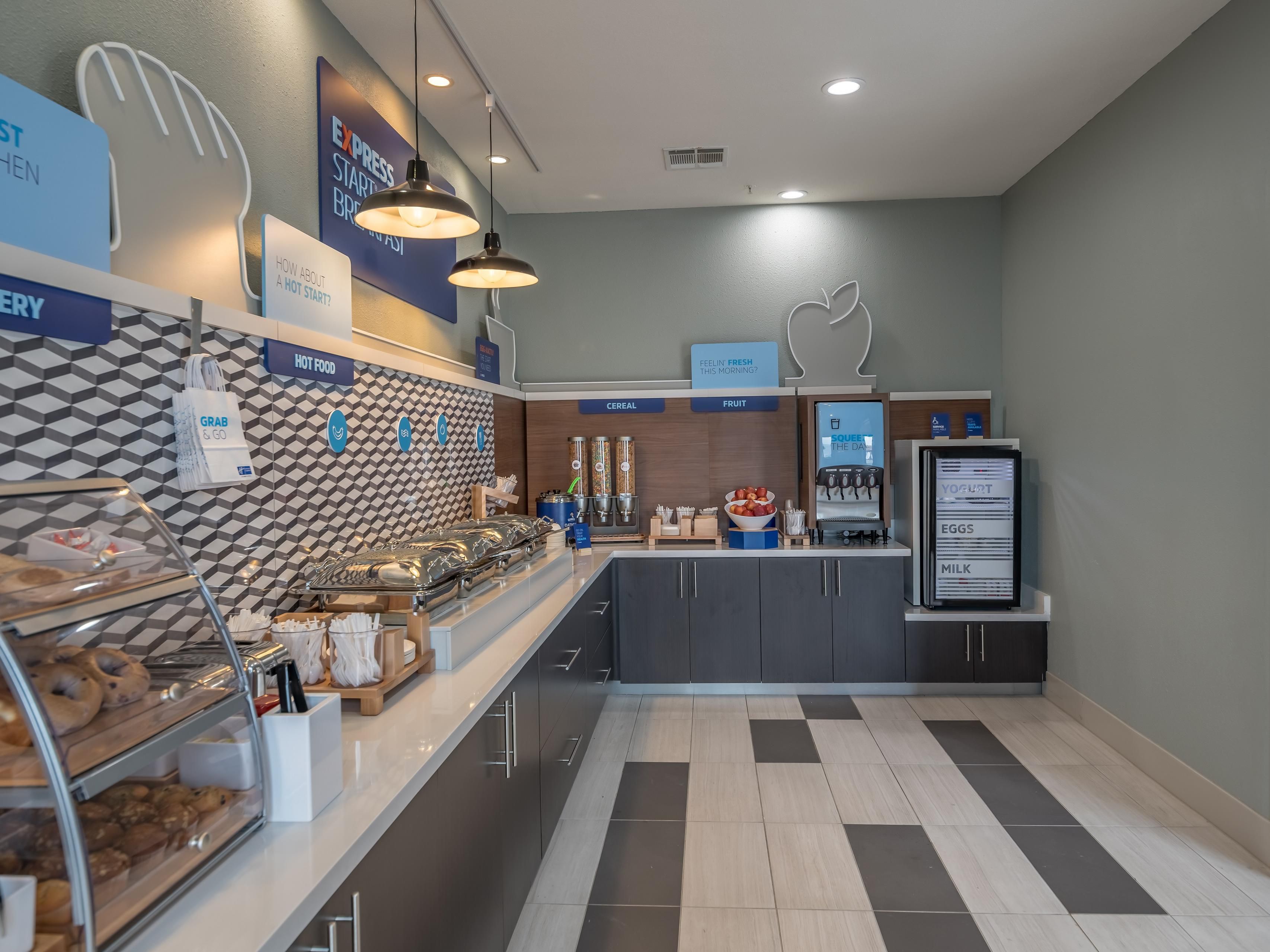 Kick off your day with our complimentary hot breakfast buffet featuring a variety of delicious options. Enjoy a selection of hot and cold breakfast items, including eggs, fruits, pastries, and freshly brewed coffee, among other delightful options.