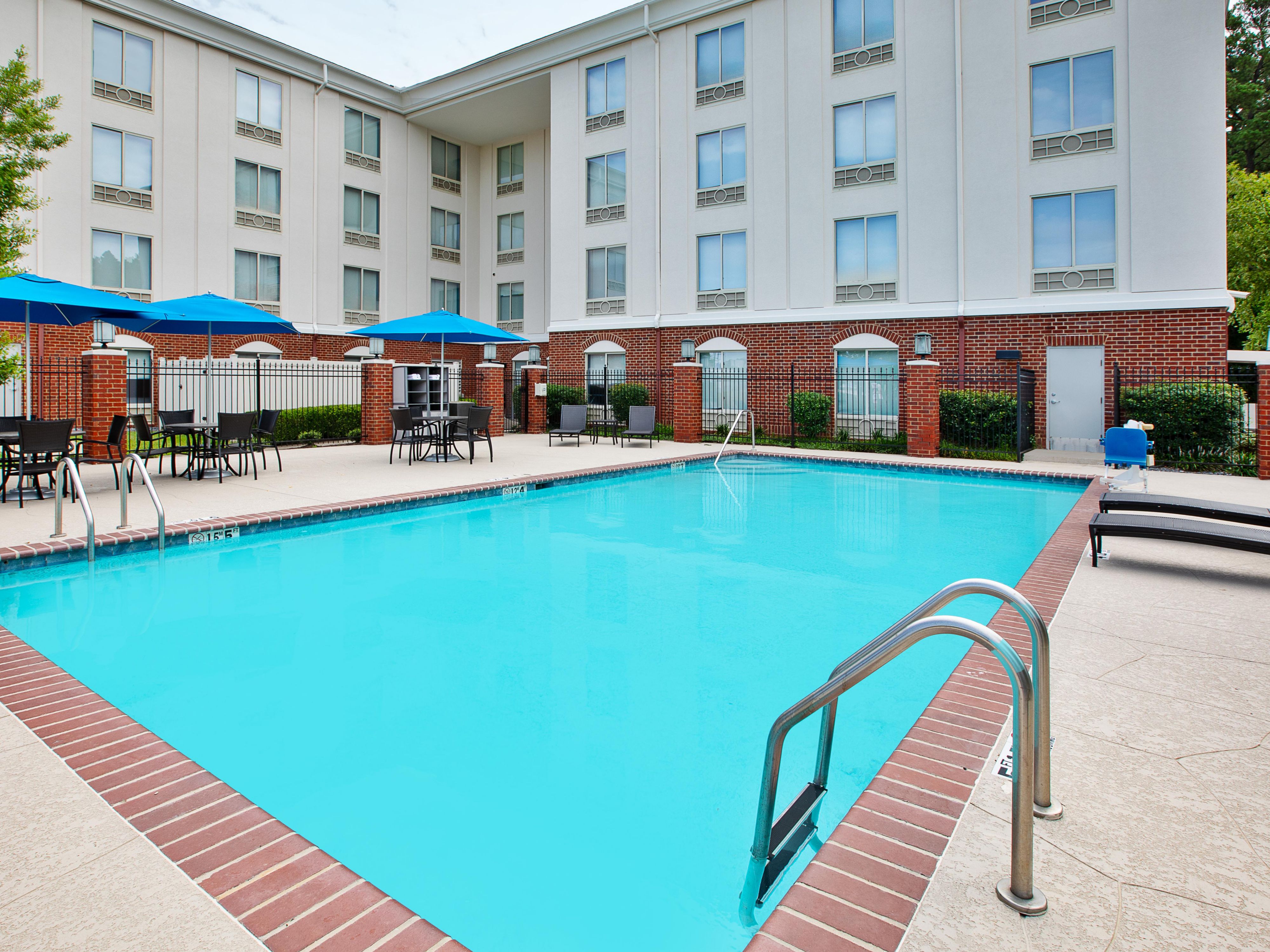 Splash into our crystal blue pool. 