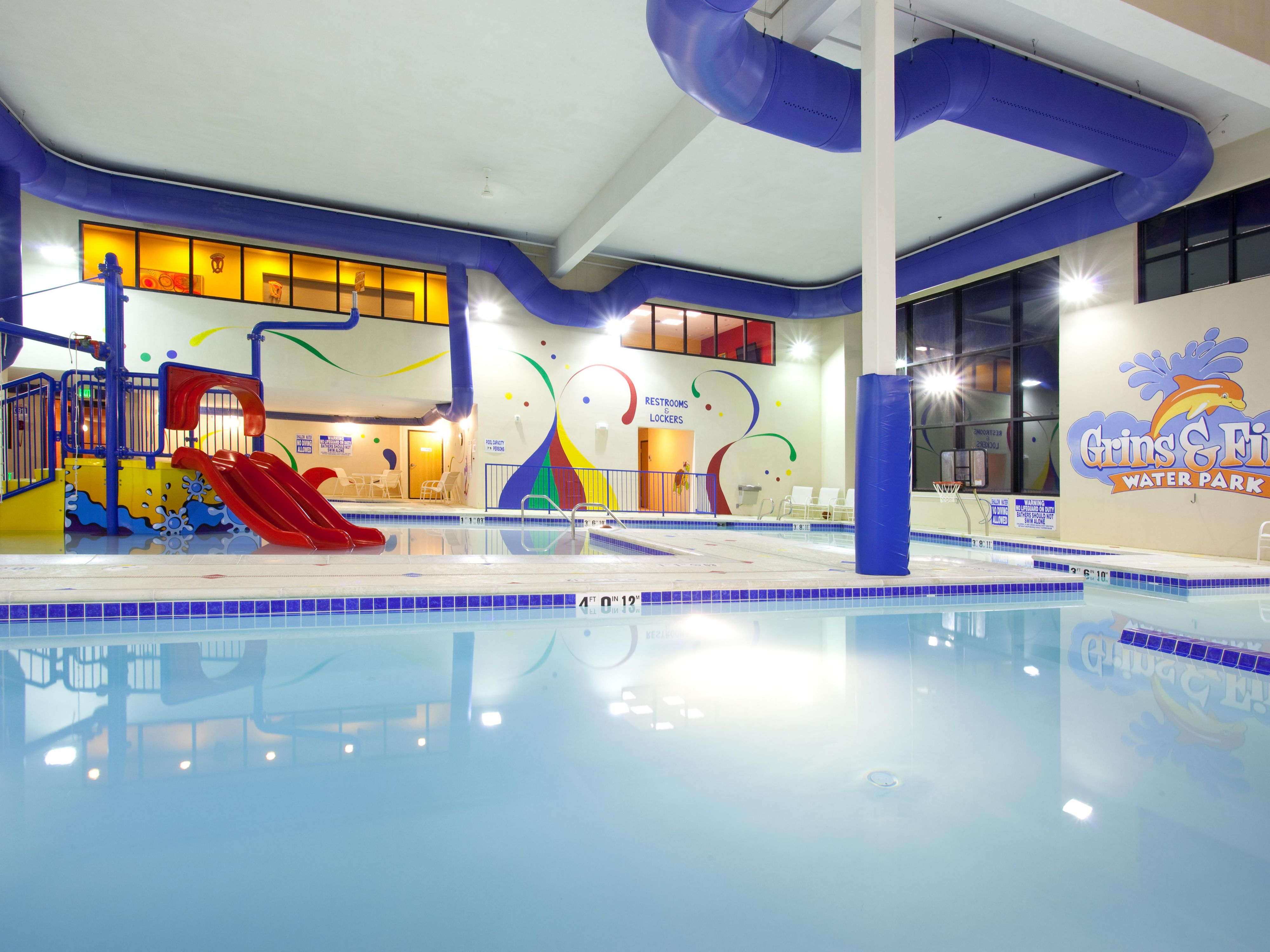 Unlike other West Valley, Utah hotels, we boast an indoor water park. This one-of-a-kind amenity offers a great way to spend the afternoon and is perfect for families and individuals alike. The pool area is open daily from 8AM -  9PM. 

The slide is open Friday, Saturday and Sunday 3pm to 9pm.  Wristbands are issued at check-in for admission.