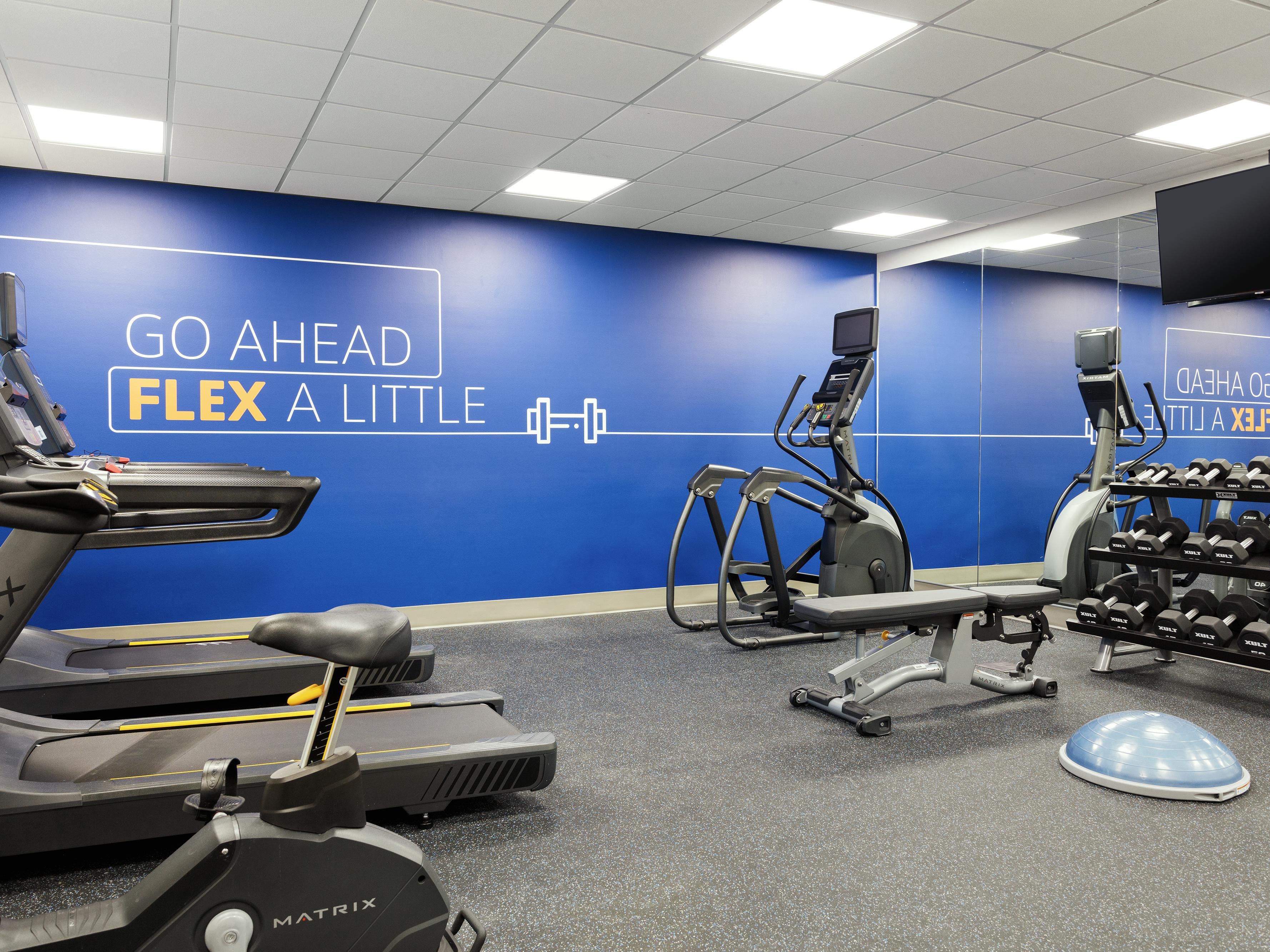Continue your workout regimen in our 24-hour fitness center.