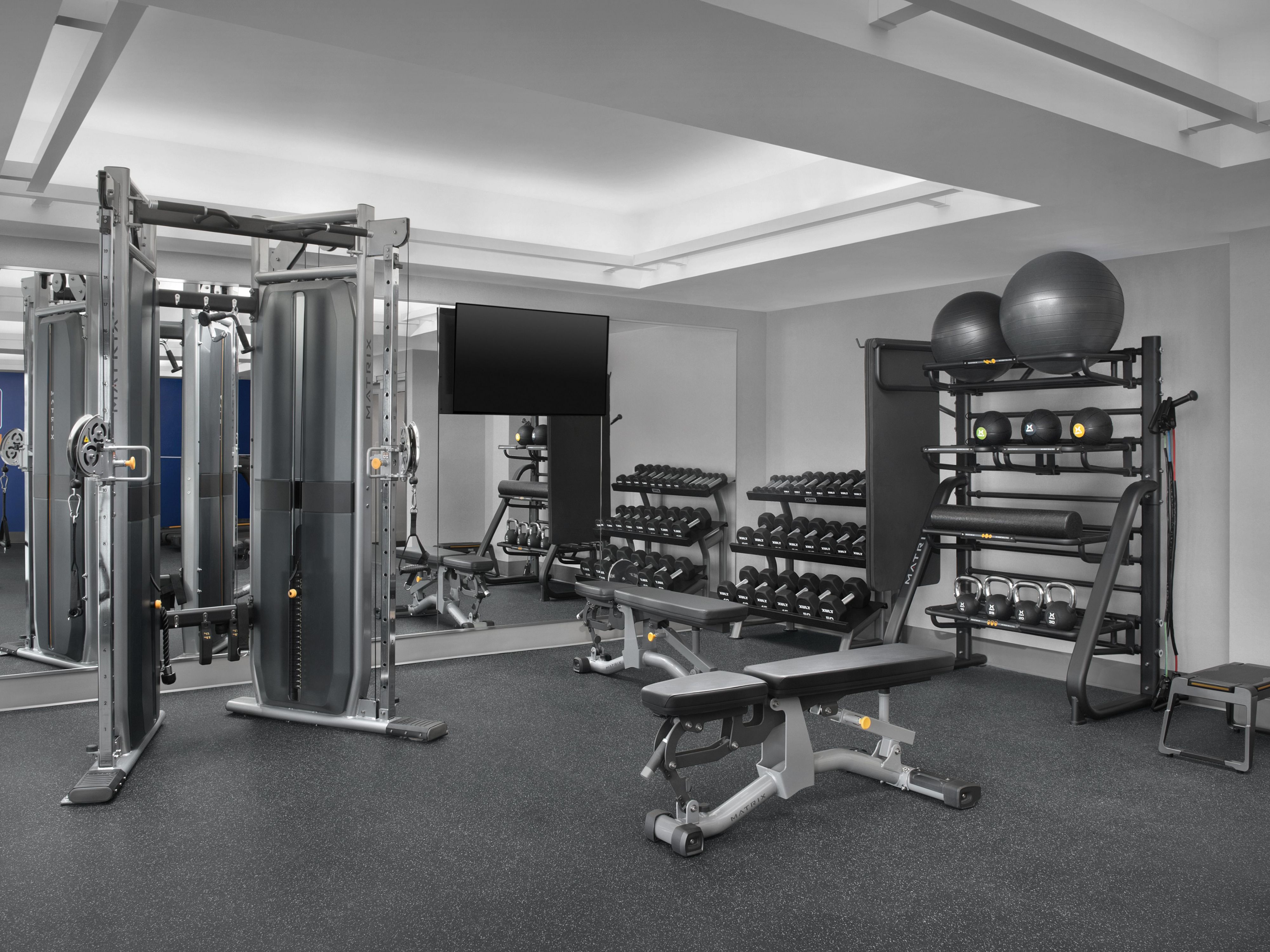 Stay fit at our on-site fitness center.