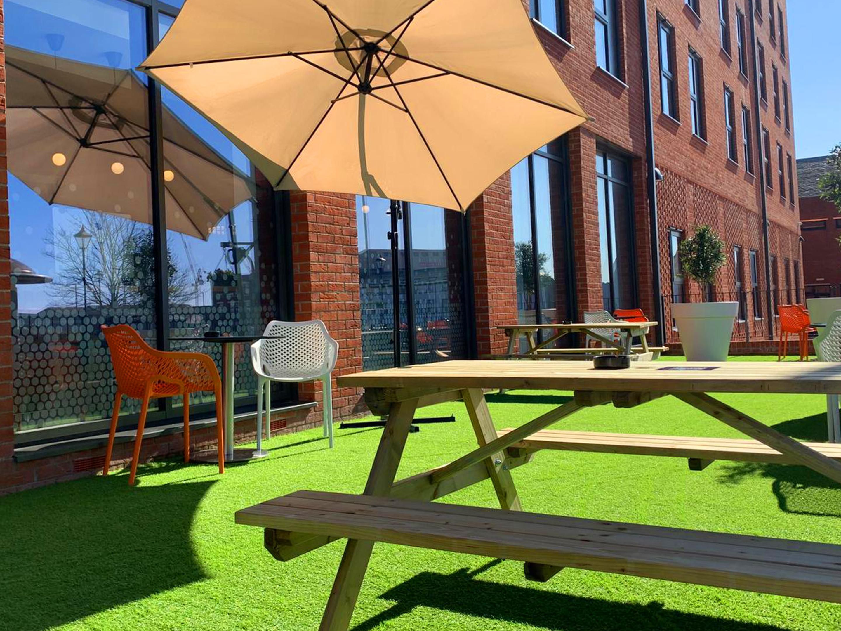 We have a brand new outdoor terrace which is a perfect space for dining and drinking.
Relax in the sun with some lunch and take advantage of our seasonal offer on Aperol Spritz.