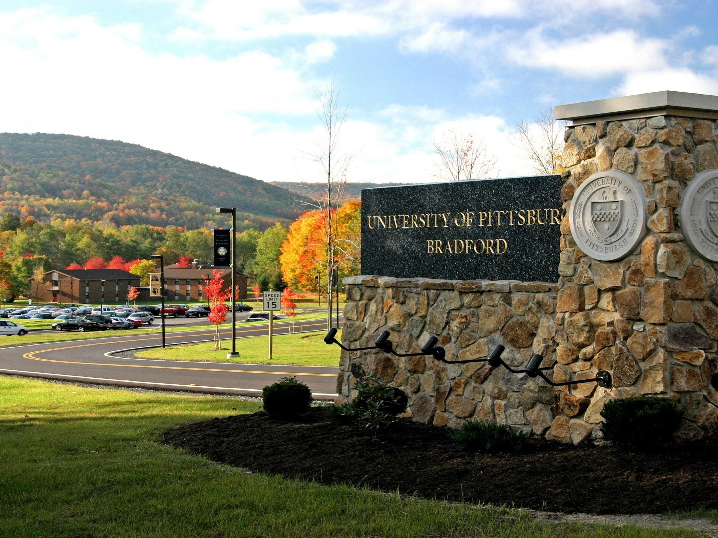The University of Pittsburgh at Bradford is just a 2 minute drive from the our hotel. While visiting the campus be sure to check out the University's walking trail. A seance walk through our quaint little town. Showing off our local creeks and our beautiful hillsides.  