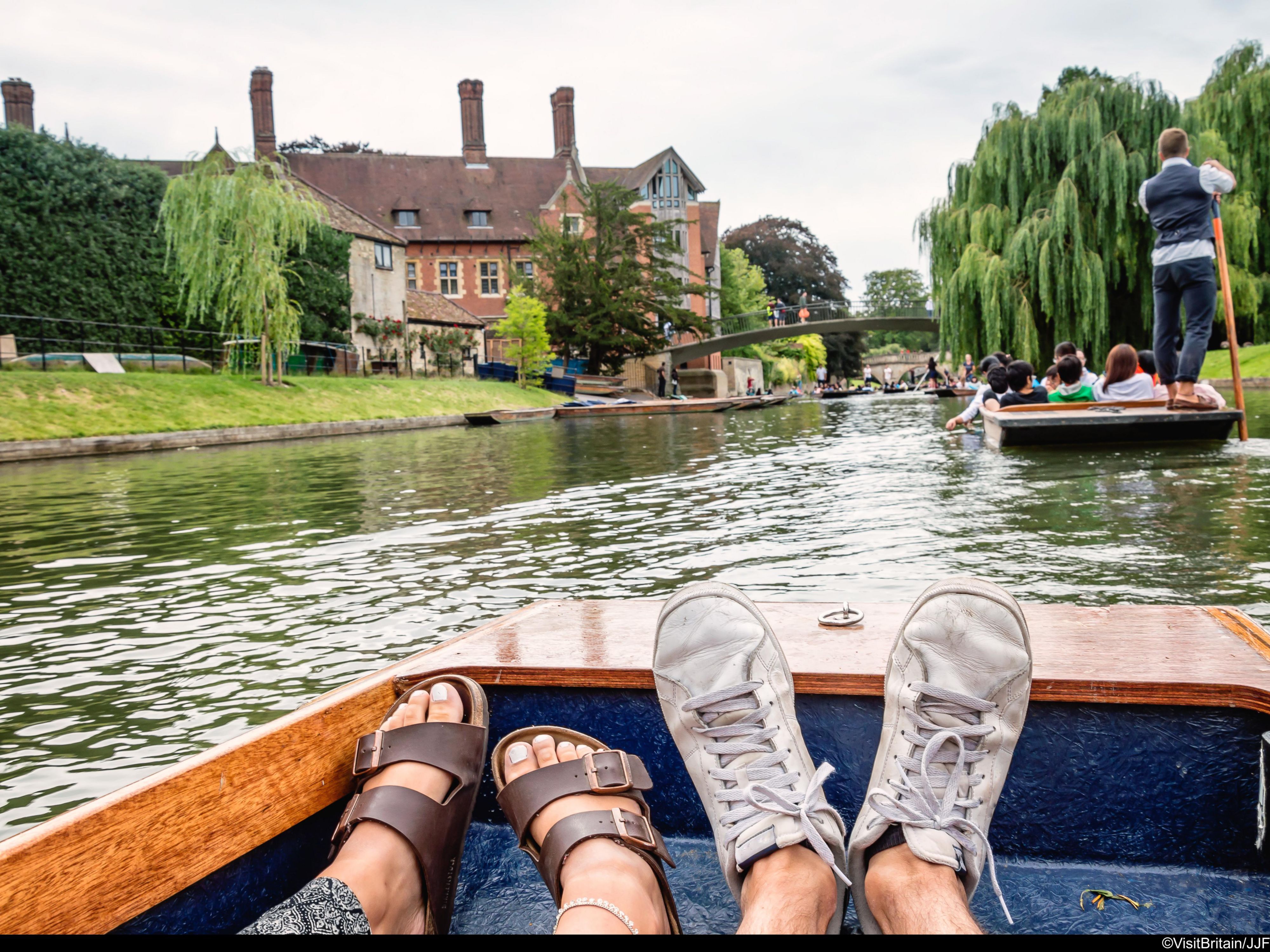go punting along the river cam on a hot summers day