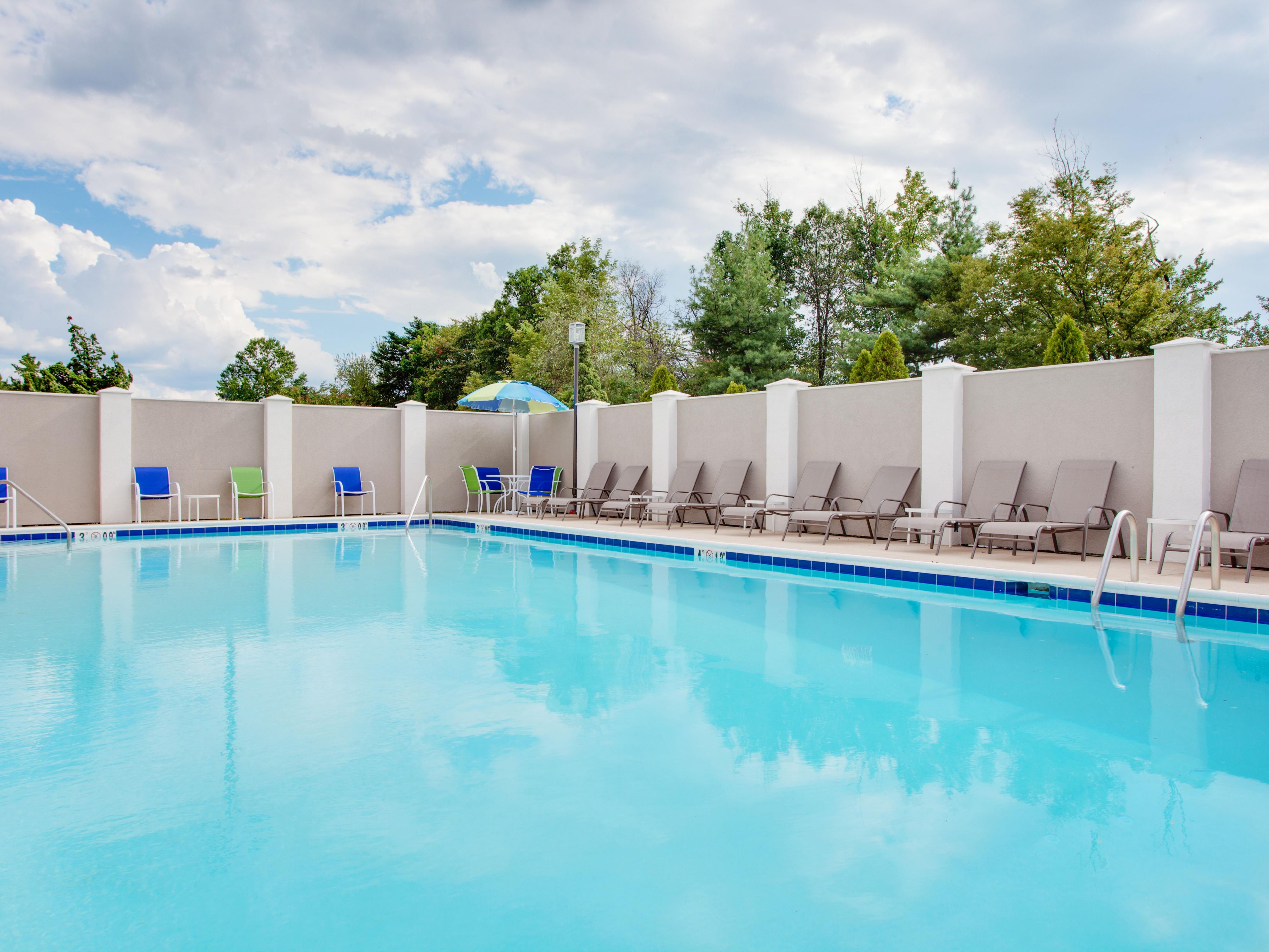 Take a refreshing dip in our seasonal outdoor swimming pool perfect for cooling off on a sunny day.