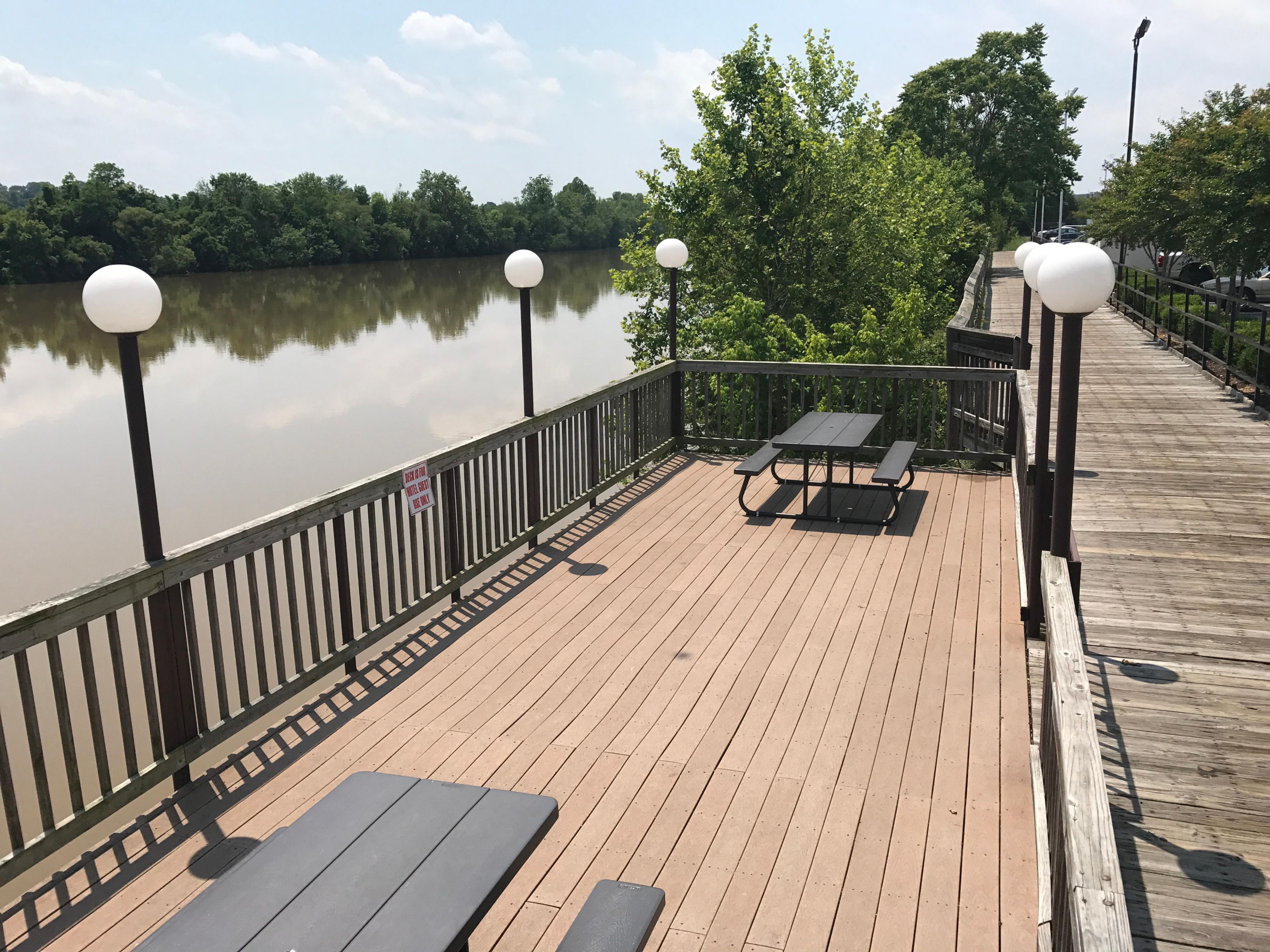Enjoy direct access to The Riverwalk Trail right behind our pet-friendly hotel. Your dog will love the 9 miles of paved walking surface. The trail connects to Dan Daniel Memorial Park and Anglers Parks, the Carrington Pavilion, the Danville Science Center and historic downtown Danville. When you’re done, enjoy a cup of coffee on our riverside deck!