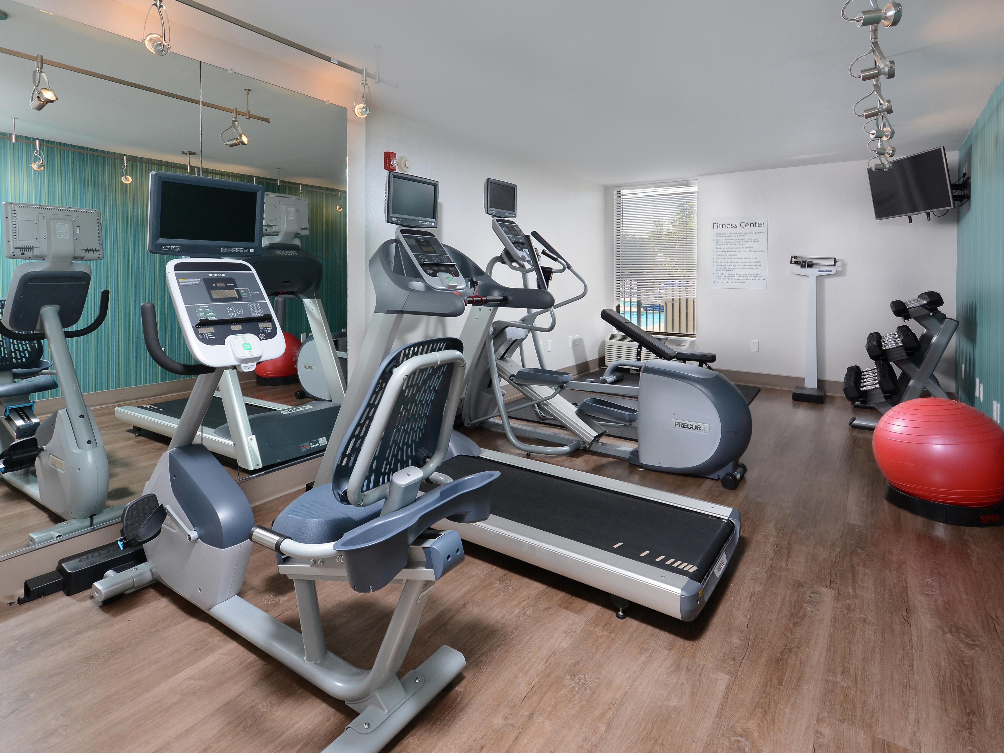 Stay road-ready with a workout in our 24/7 fitness center!