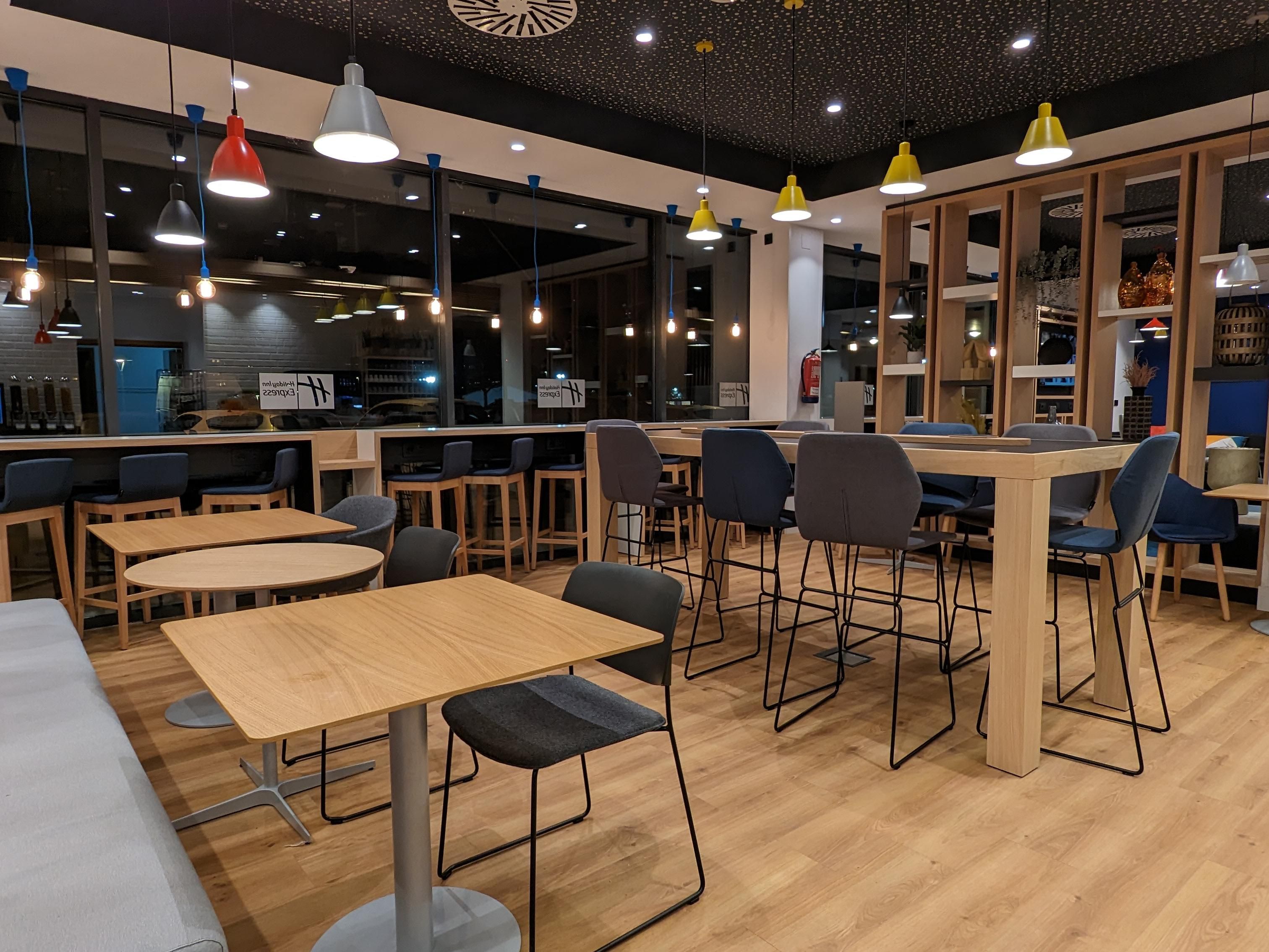 Seating area with plugs to work