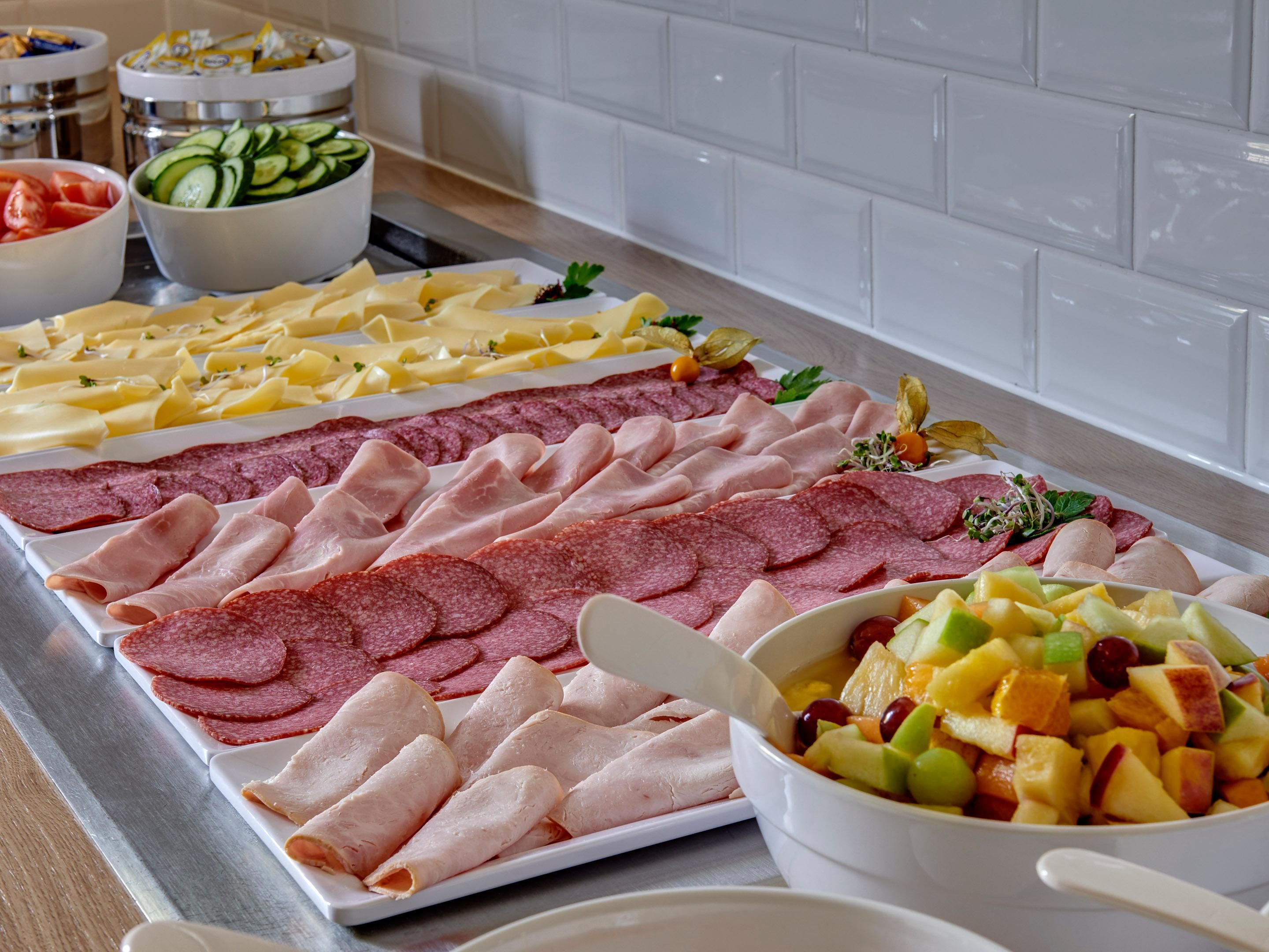 Fuel up for the day with the included continental Express Start™ Breakfast buffet in the Great Room. The spread includes pastries, cold cuts, hard-boiled eggs and more.
