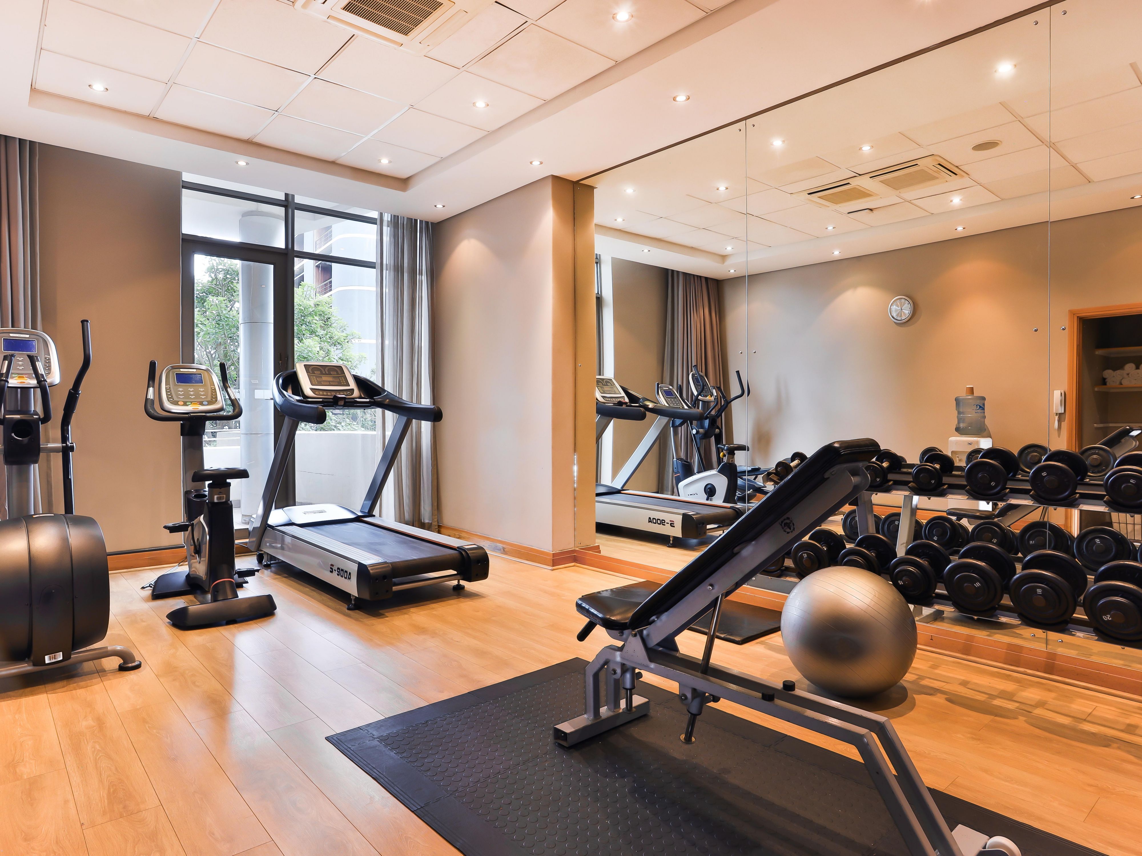 No need to break your gym routine when travelling. Make use of our Mini-Gym on the first floor near reception, and keep on track with your exercise regime. We have a treadmill, bike and orbital trainer, as well as a free weights section.