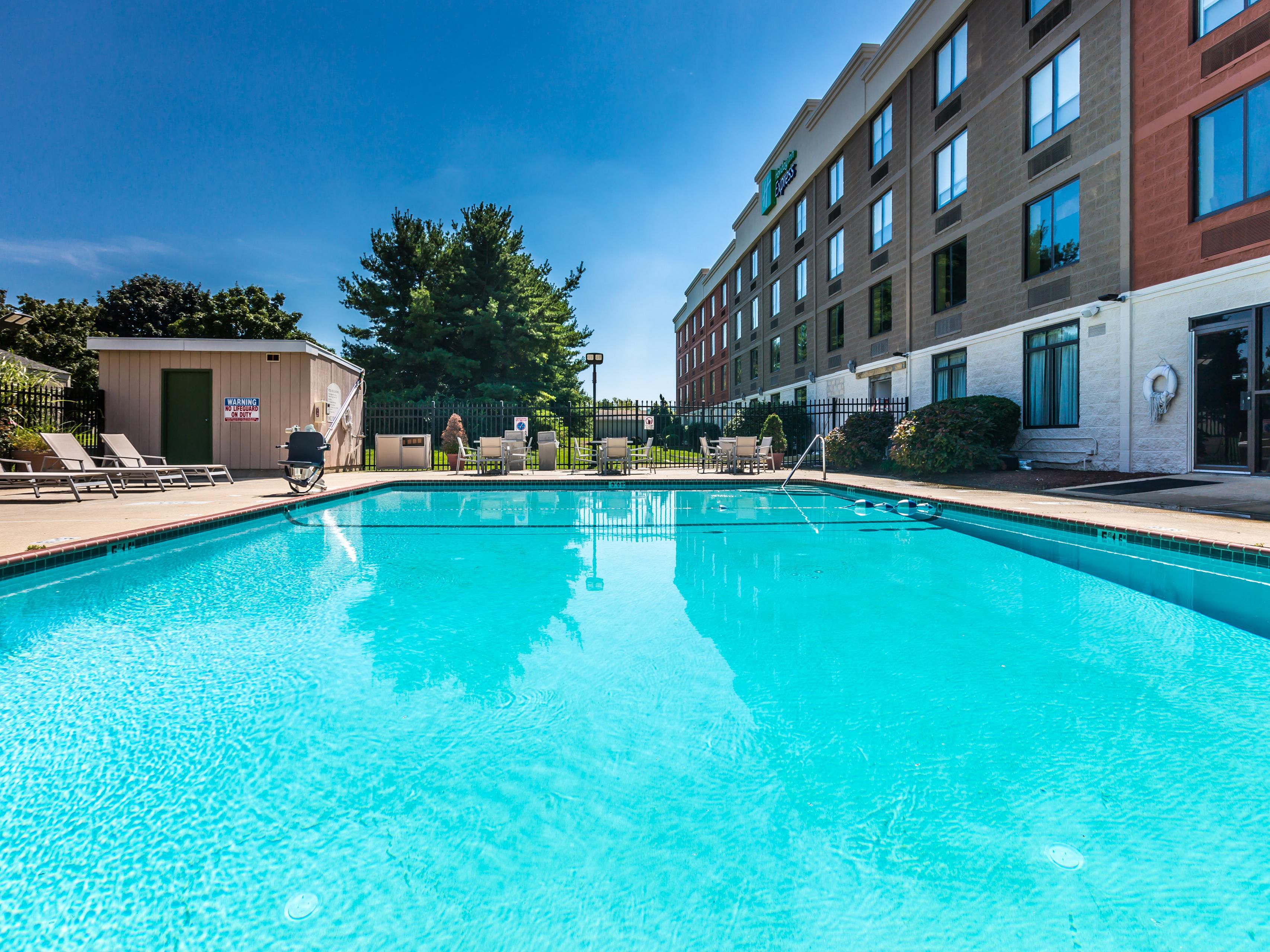 Experience ultimate relaxation at our hotel's outdoor pool! Whether you're soaking up the Pennsylvania sun or winding down after a long day, our pool offers the perfect escape. Book your stay at the Holiday Inn Express Exton - Great Valley and enjoy our refreshing pool today!