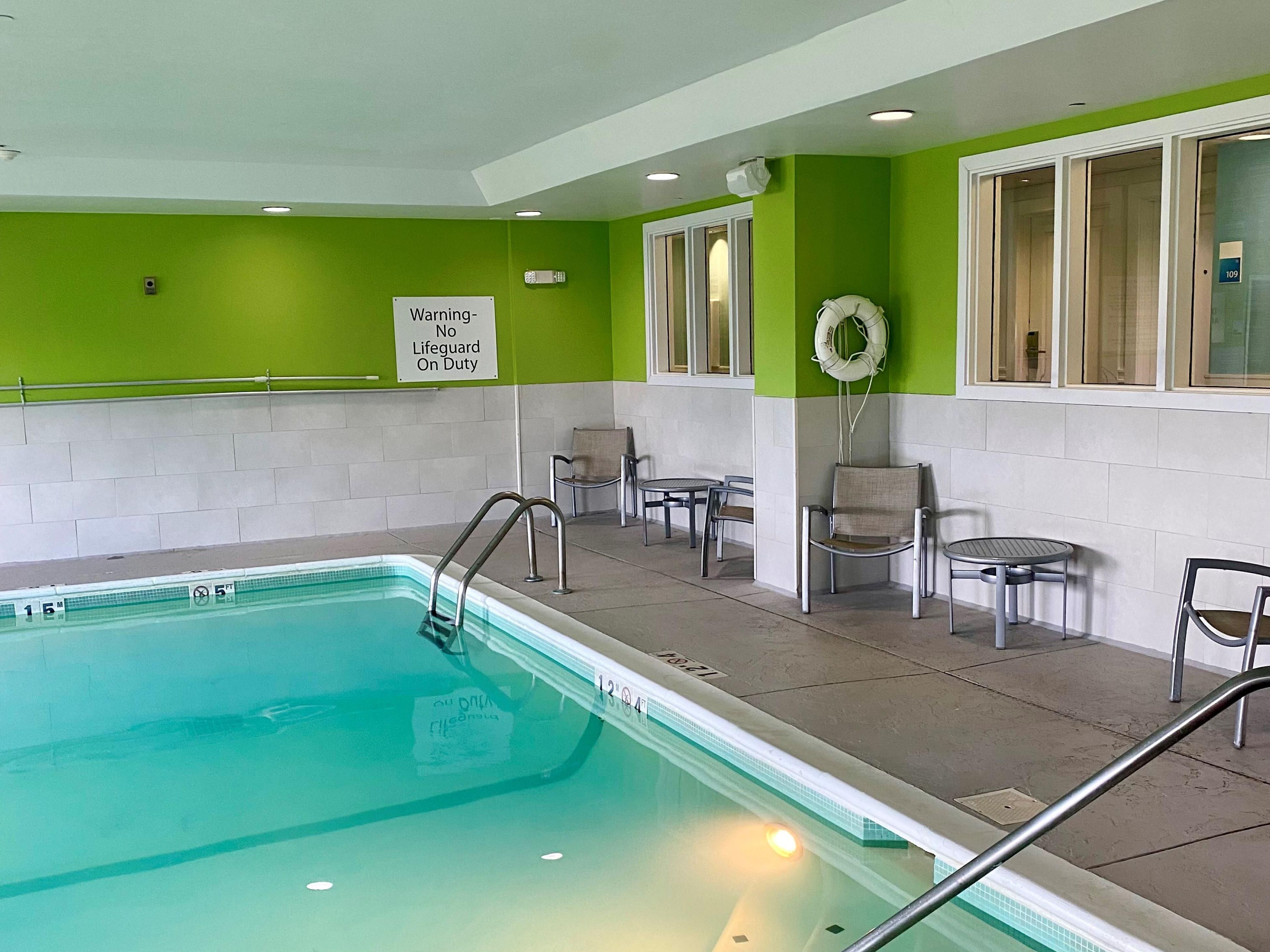 Whether you are looking to swim laps or just splash around, our indoor heated pool is available for you year round. Take time out of your busy travel schedule and enjoy the water, rain or shine. 