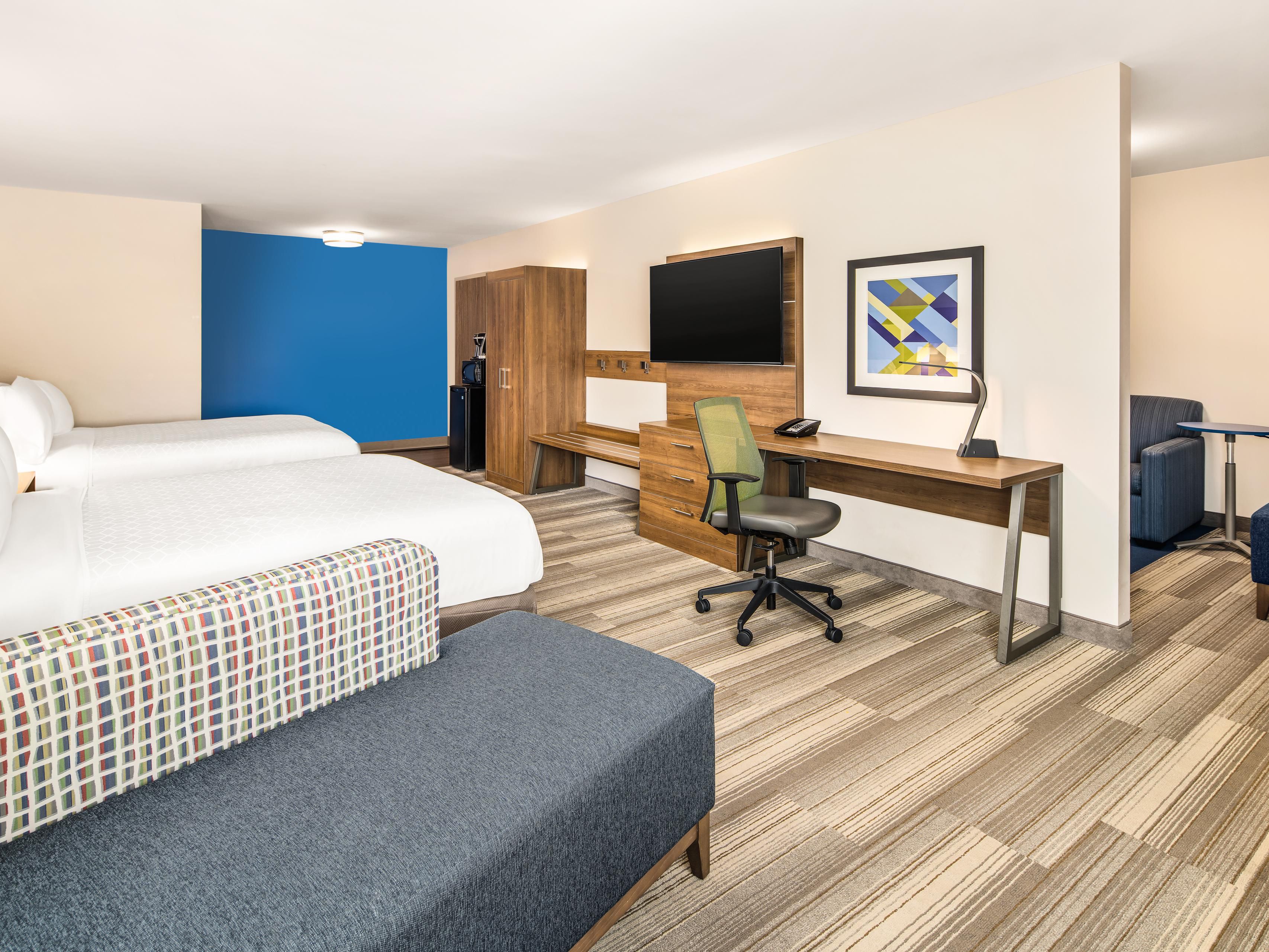 Pull back the covers, hop in and catch your favorite TV show.