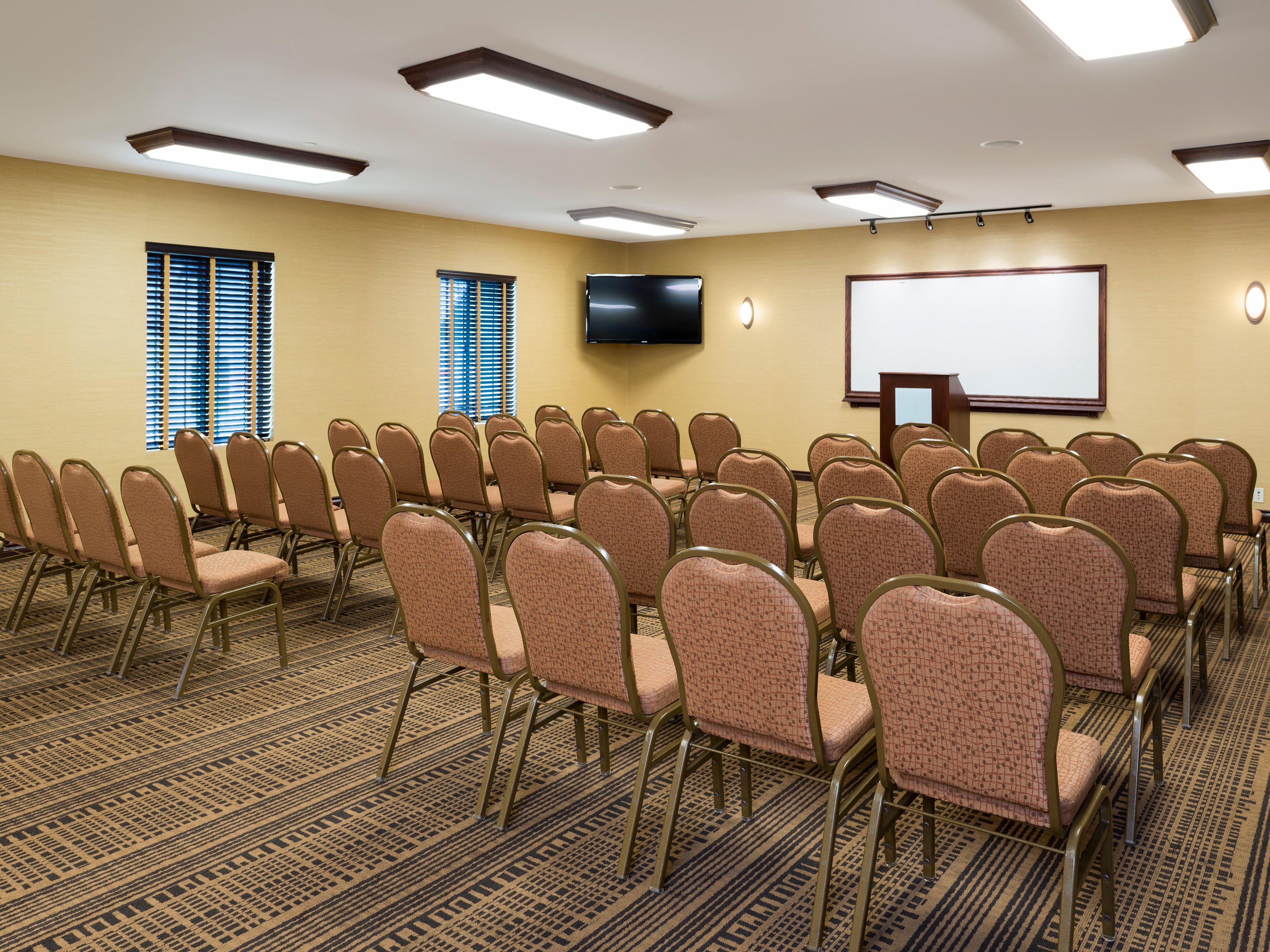 Looking for the perfect space for your next gathering? Our meeting space is perfect for your next business meeting, conference, baby shower, or family reunion. Reserve just our meeting space or book a block of rooms to go with it, either way - we've got you covered. E-mail or contact the hotel directly for details, including rates and add-on items.