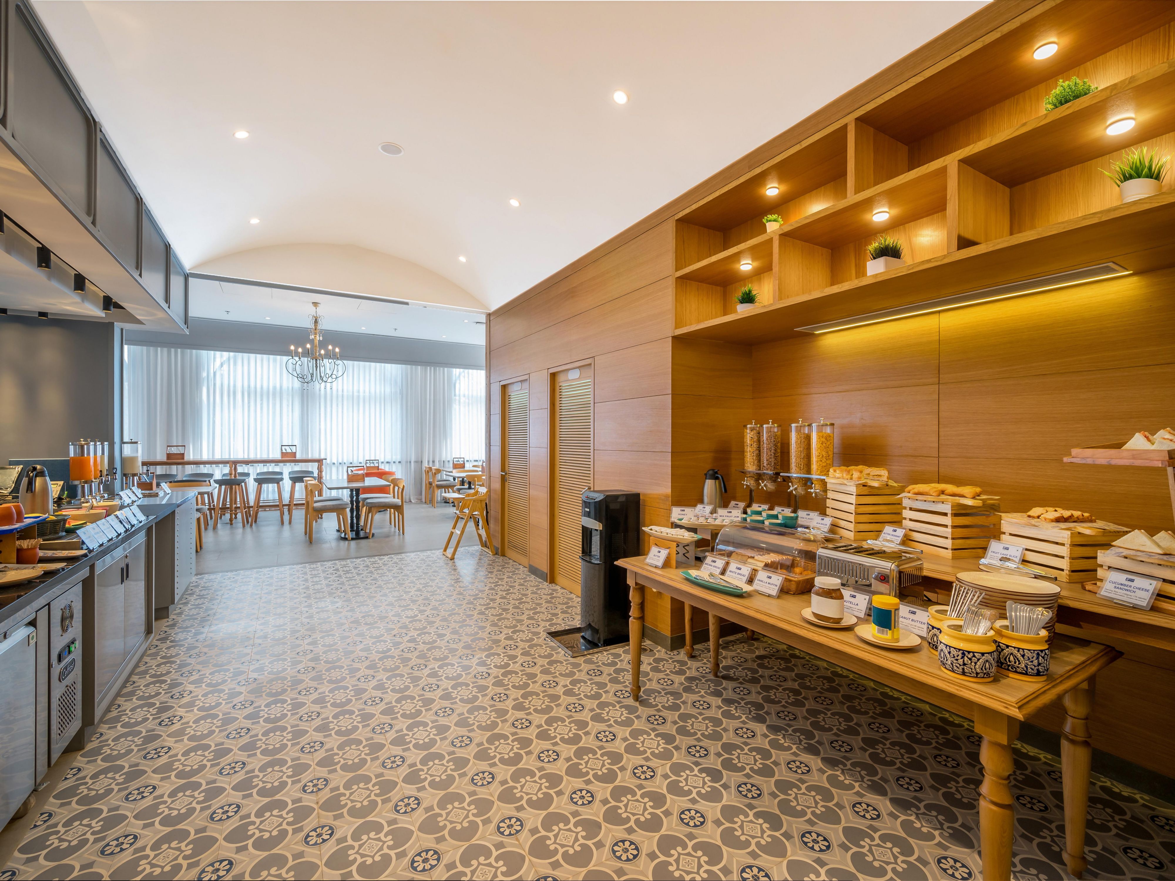 Complimentary breakfast with the Express Start or Grab & Go. Recharge throughout the day with a refreshing all-day snack menu at the Express Cafe, which is our all-day dining restaurant, or you may order your choice of food from our 24-hour room service menu.