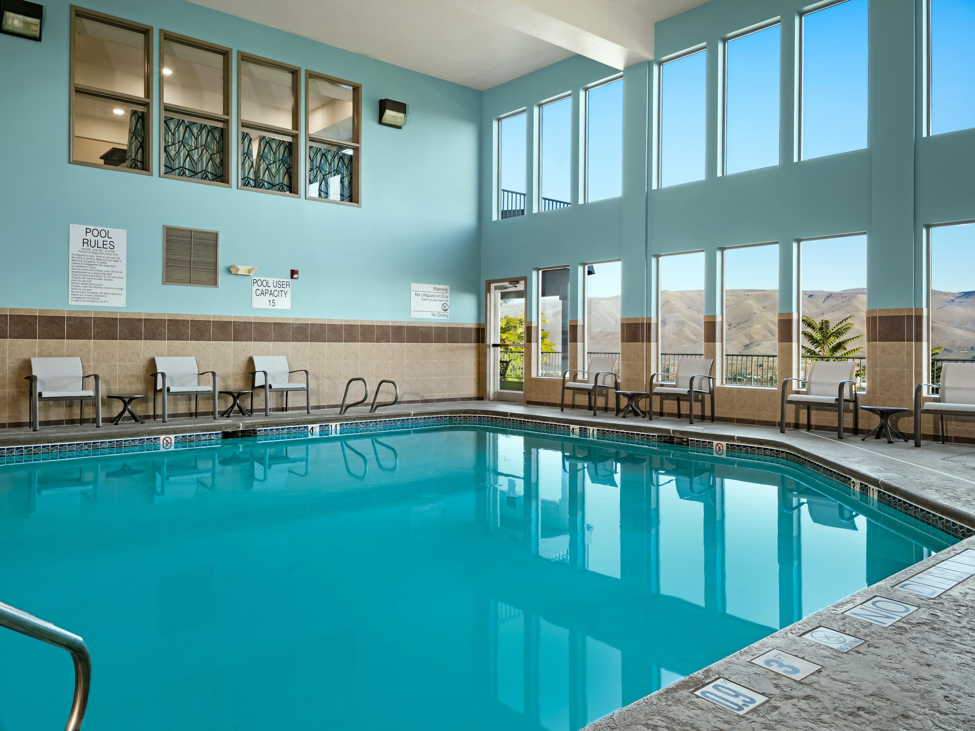 Escape the summer heat and take a dip in our relaxing indoor pool. Opening daily from 8am – 10pm.
