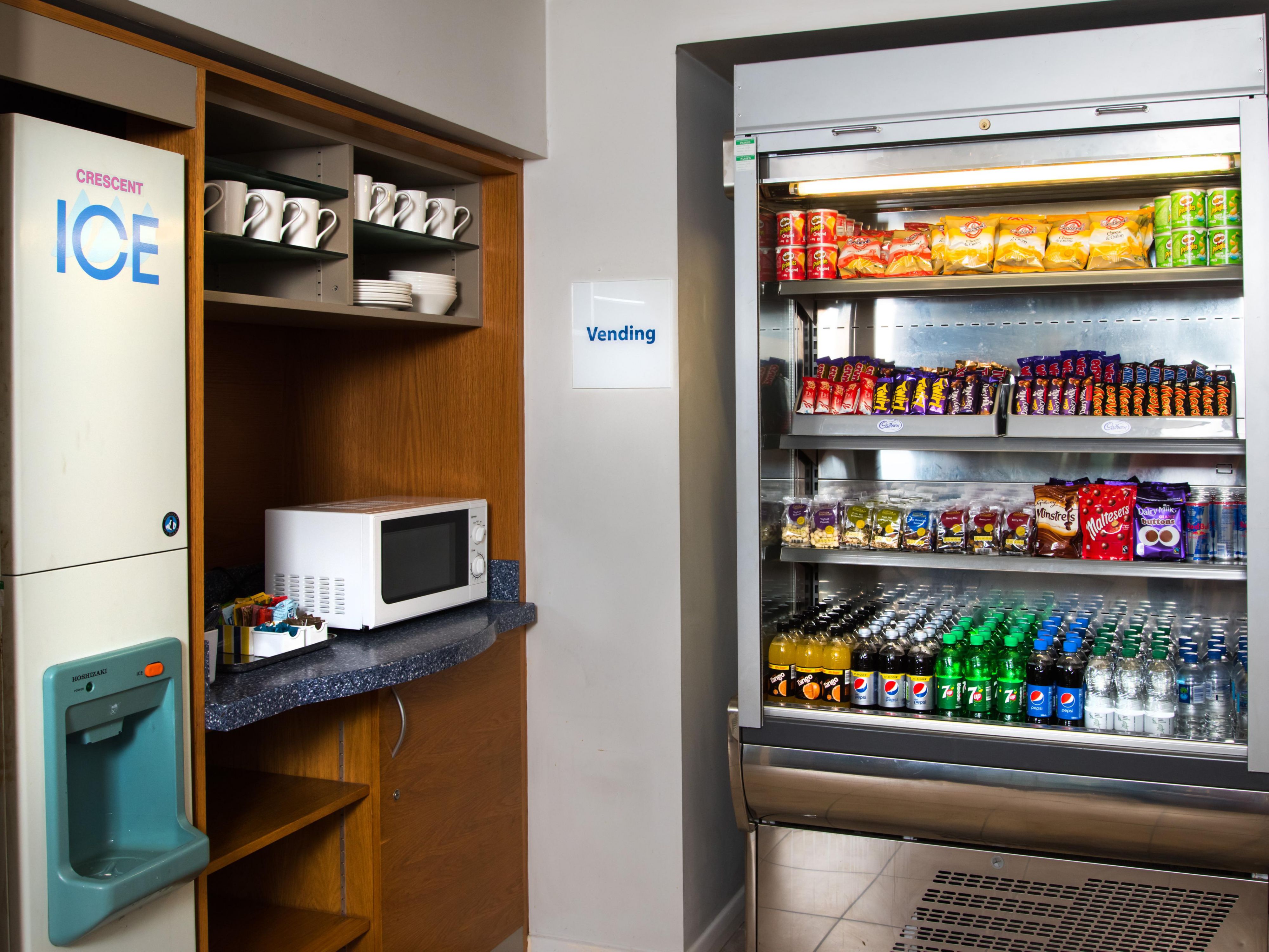 Feeling peckish? Pick up a snack from our vending fridge