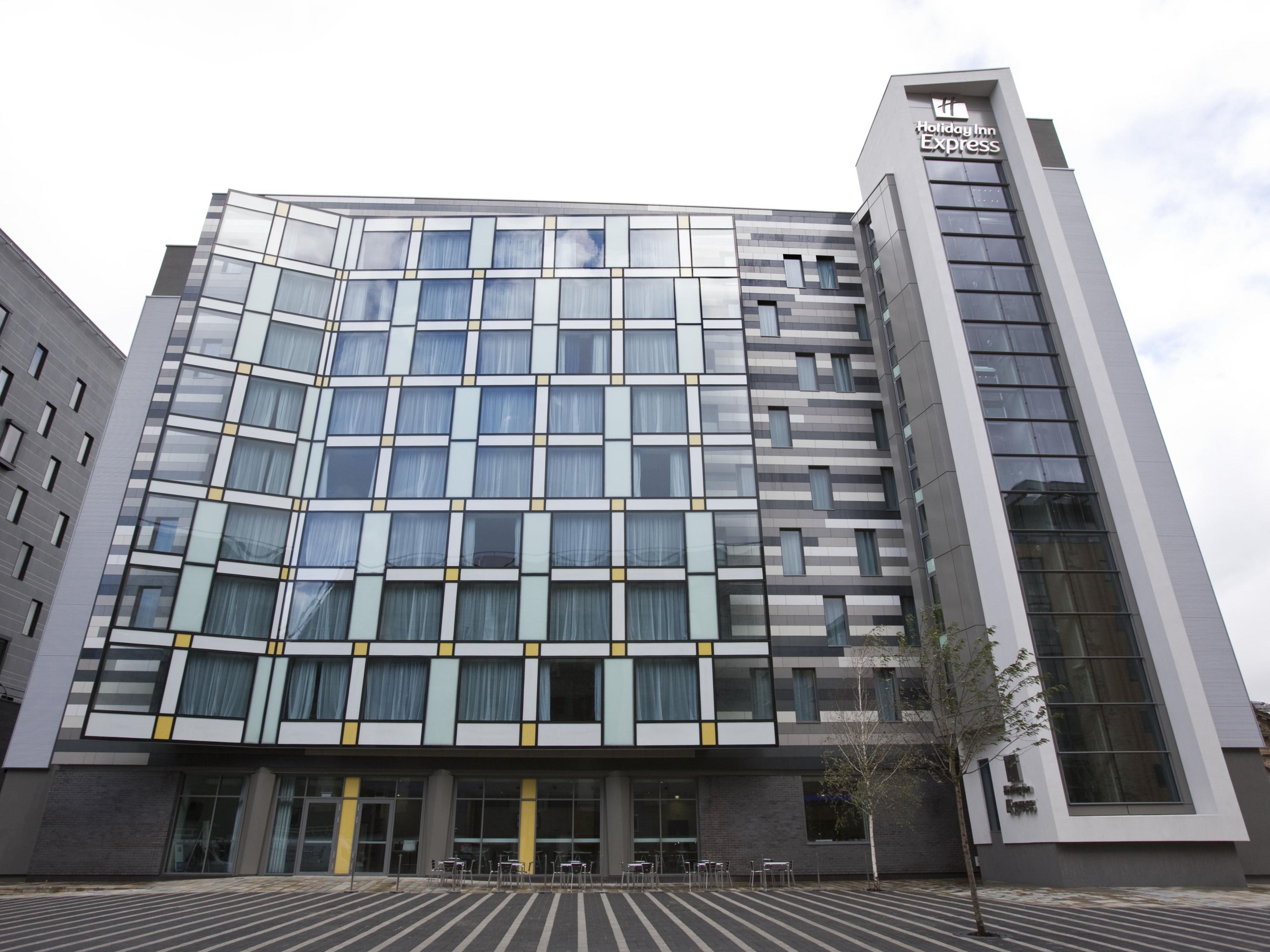 The hotel is located next to the Crowne Plaza Manchester City