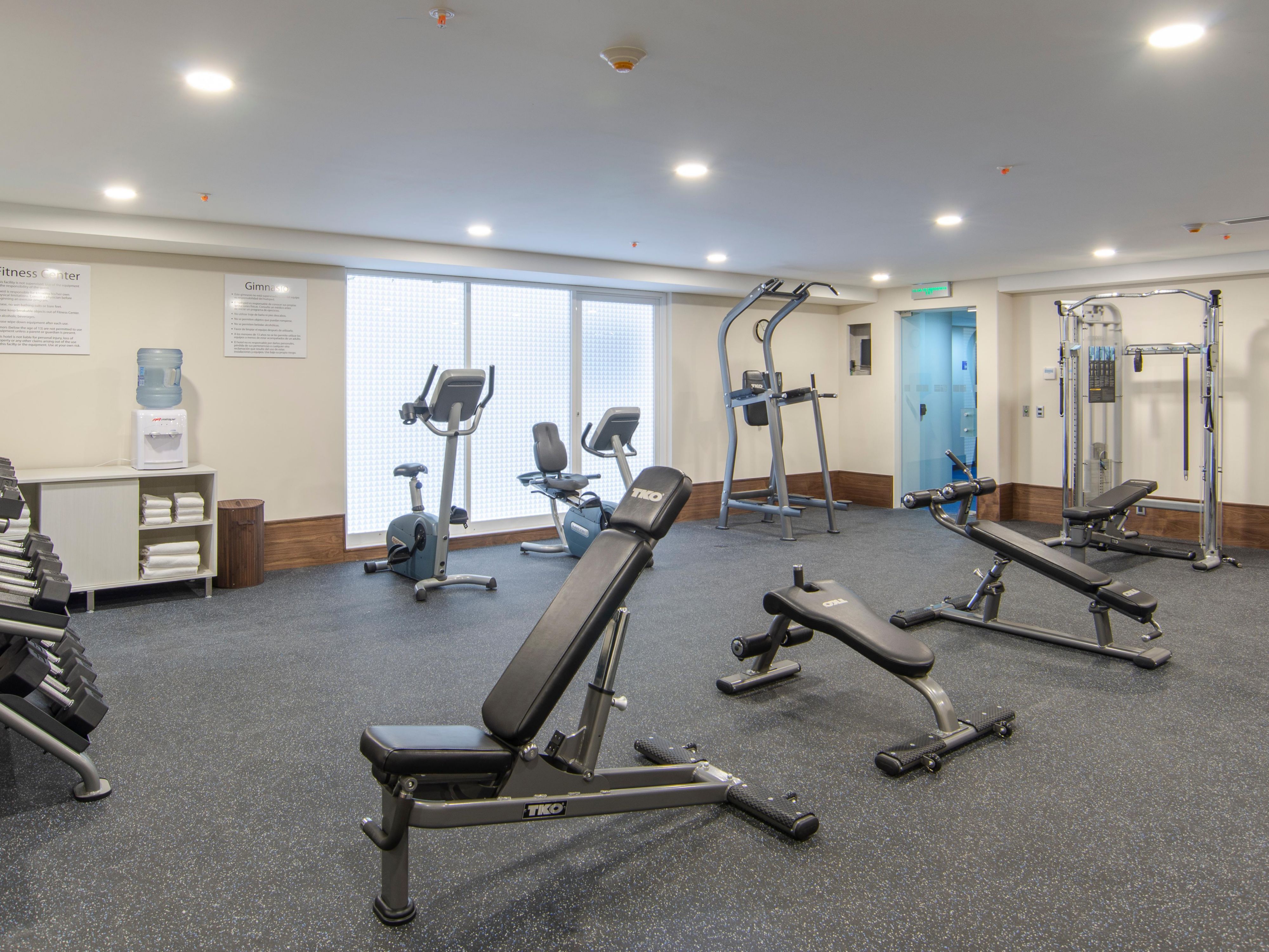 Exercise with us. 
Enjoy our gym to stay in shape.