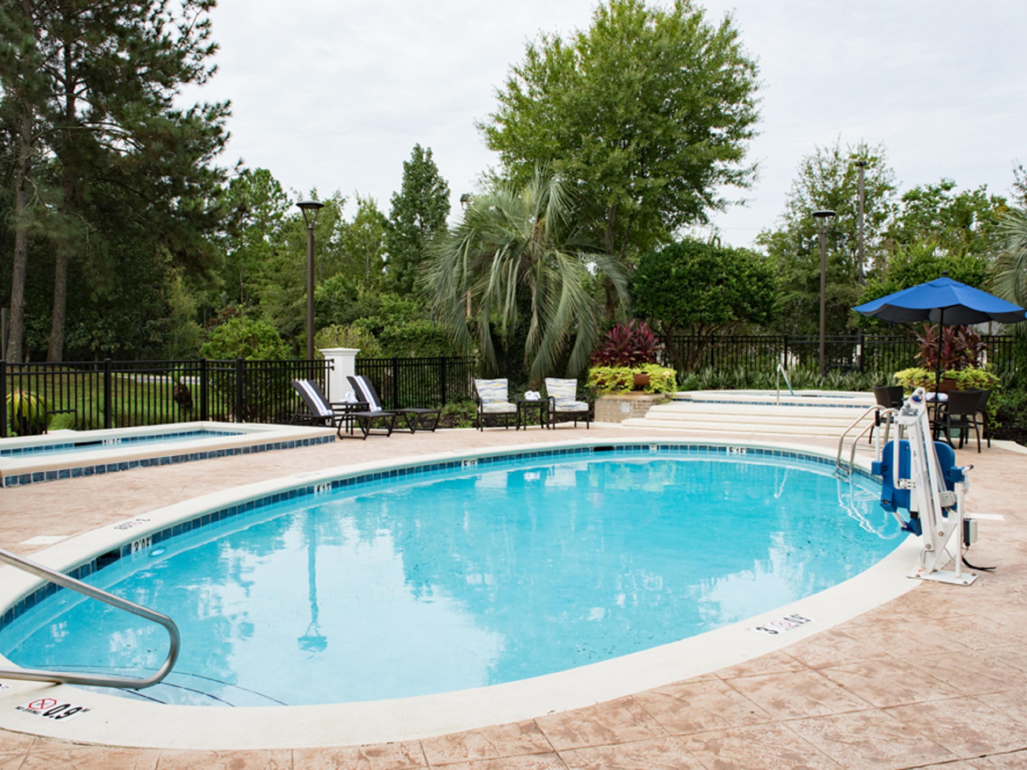 Our Tropical Courtyard features Giant Hot Tub, Kiddie Pool and Family pool.
