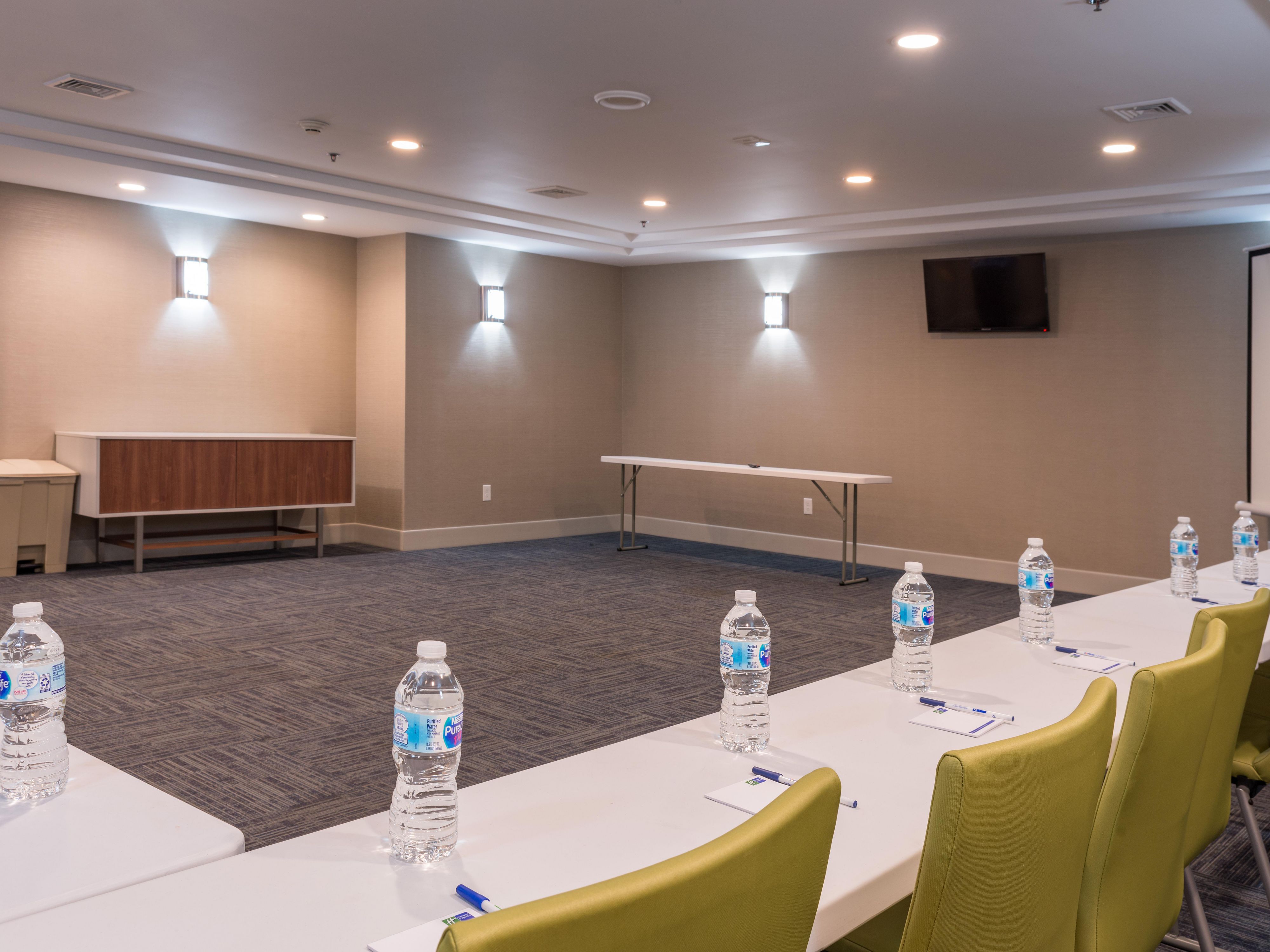 Our flexible meeting space is great for your small boardroom-style event or perfect for a social affair for up to 30 people seated. When you book your event with us the rental includes Wi-Fi, tables, and chairs. This room also has a flat-screen TV for your slideshow or presentation. If you would like to book this room please call 860-372-4000.