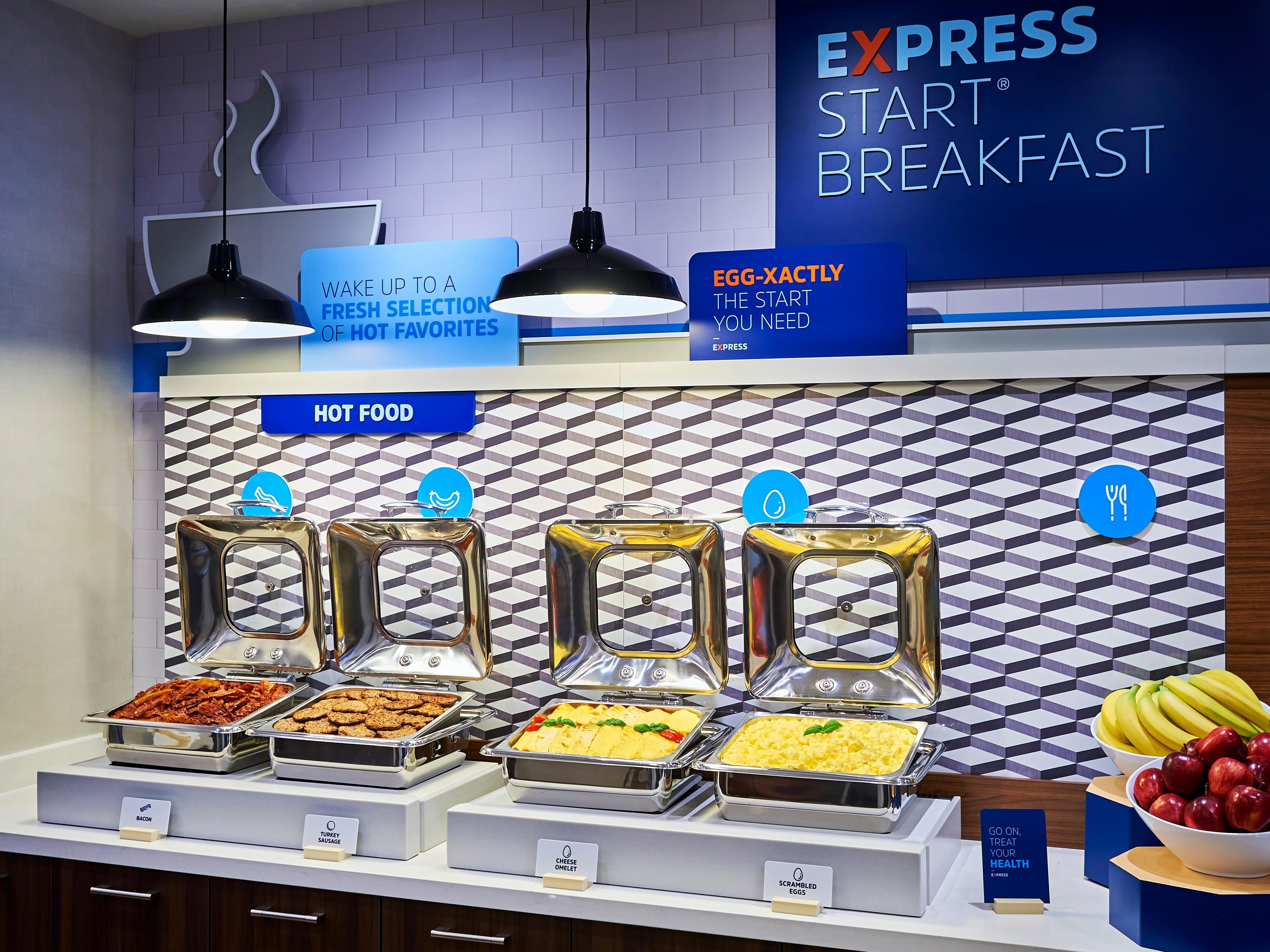 Enjoy a fresh, hot breakfast every day packed with all your favorites, from our gooey cinnamon rolls and DIY pancakes to fluffy omelets, breakfast meats, fruit, yogurt, and cereal. Plus OJ, milk, and coffee, of course! Dine in our breakfast room or have your breakfast to-go.