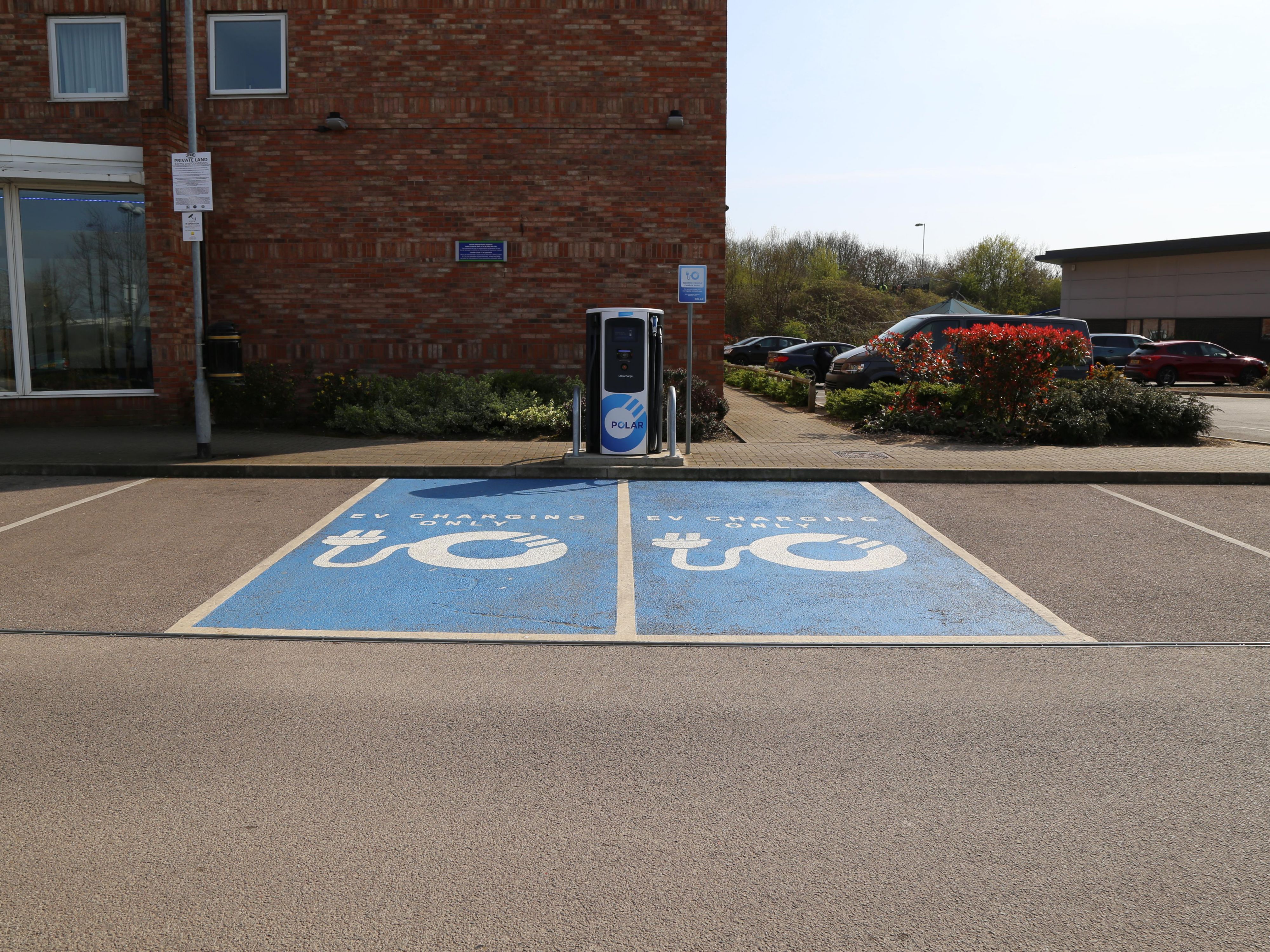 Electric vehicle charging available at the front of the Hotel. Members or pay as you go online.