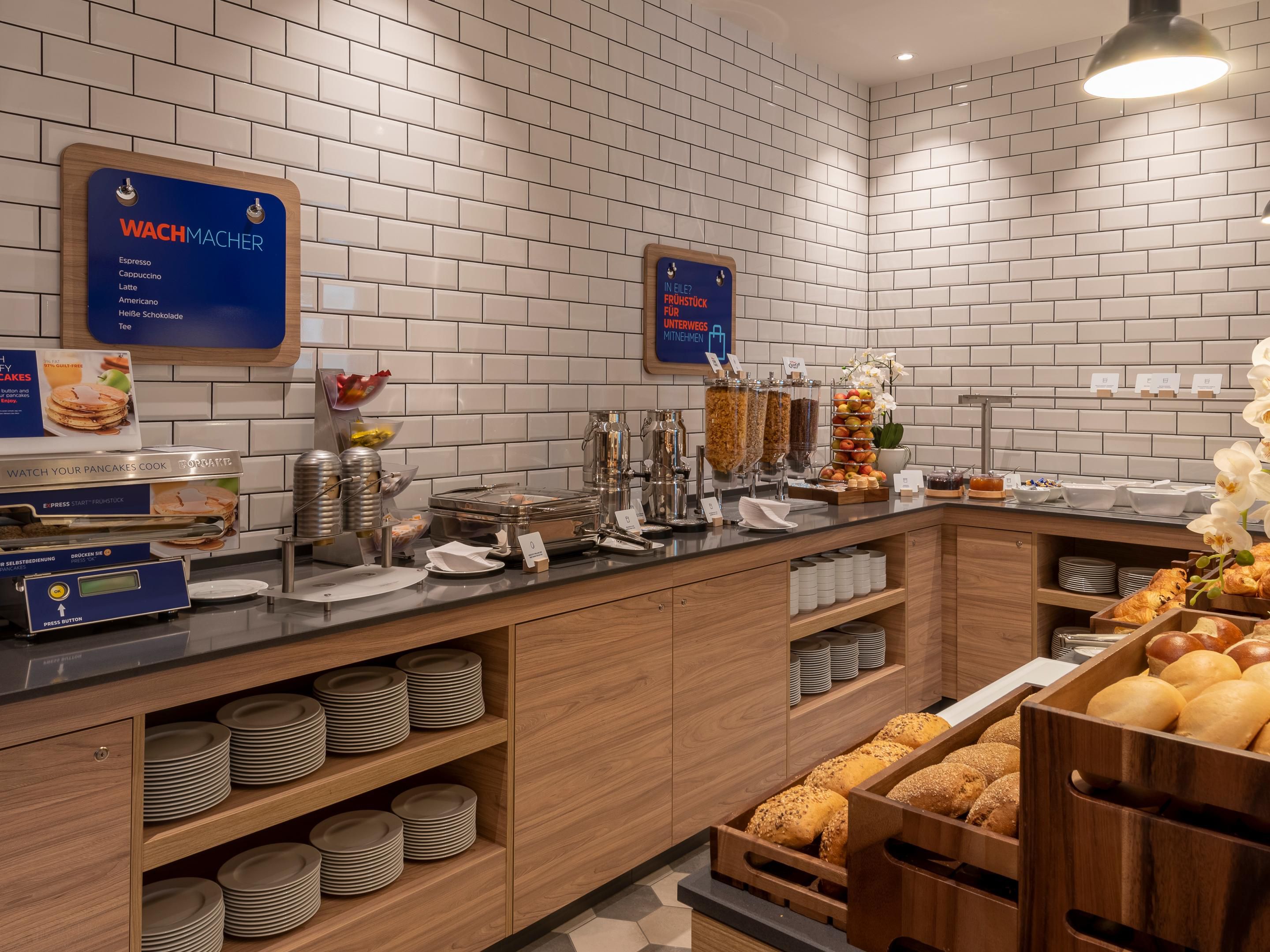 Enjoy a complimentary Express Start™ Breakfast each morning, featuring fresh pastries, hot drinks, and healthy options to kickstart your day.