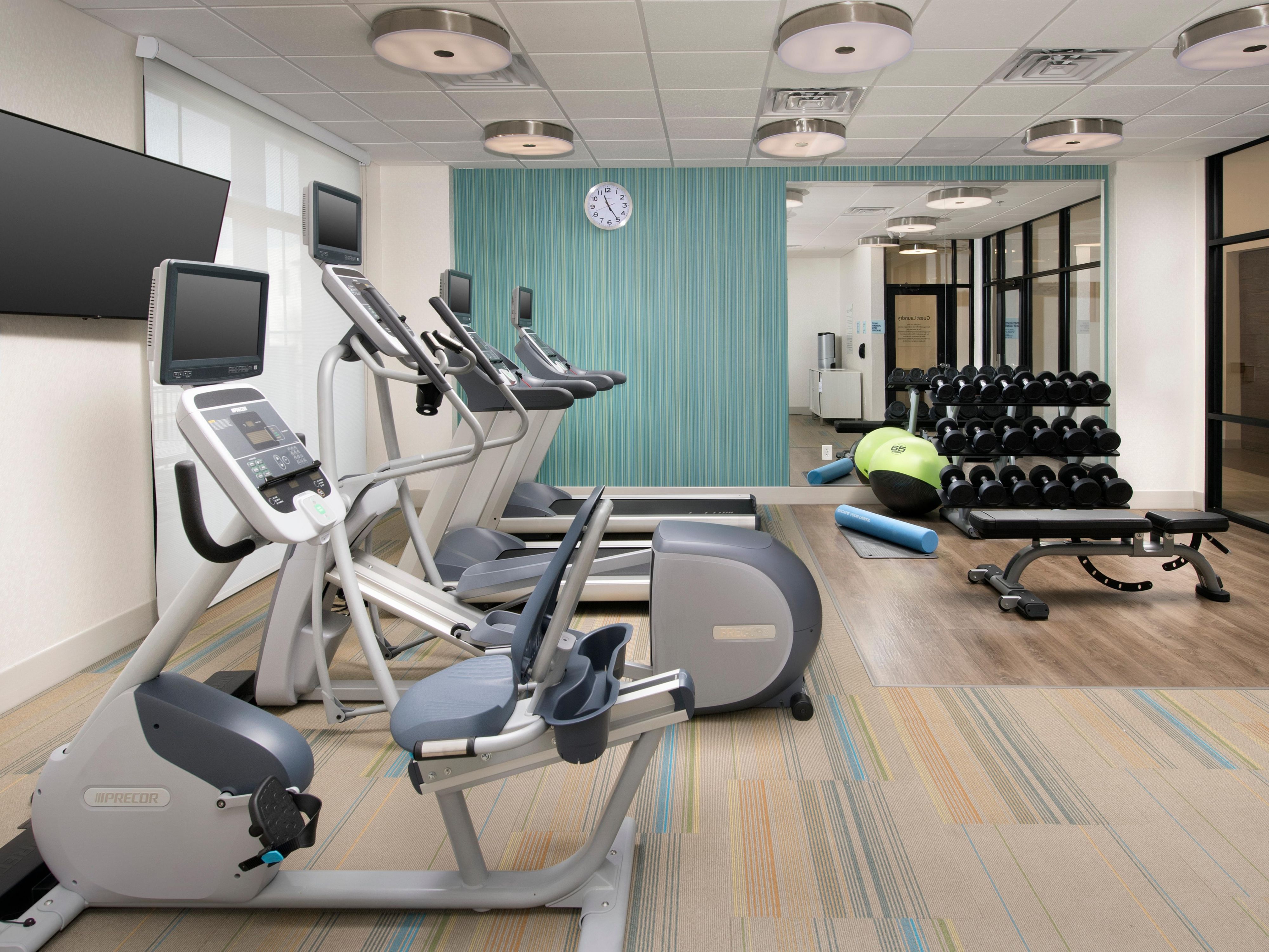 Get a great workout in at our fully equipped fitness center!