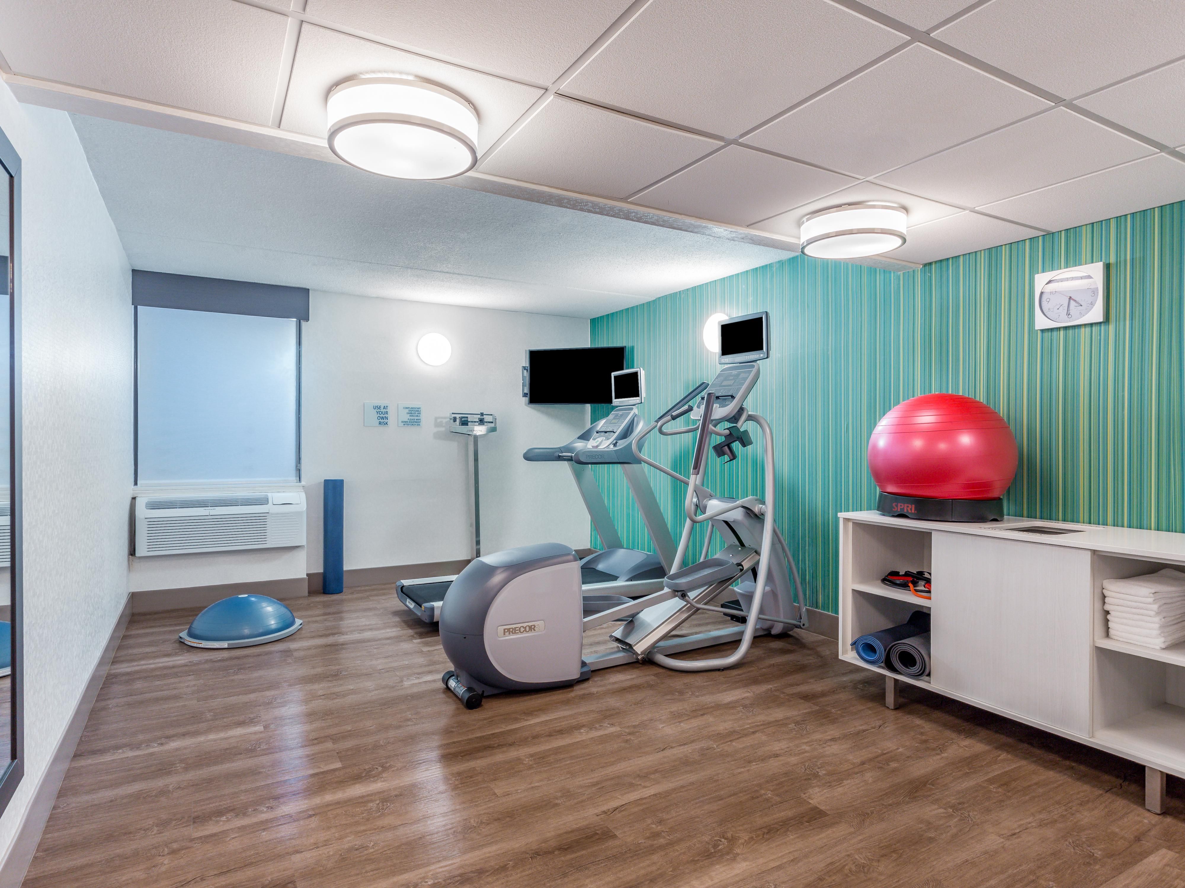 Jog on the treadmill, pedal the stationary bike, or get some low-impact exercise on our elliptical machine in our 24-hour fitness center. With balance trainer balls, yoga mats, resistance bands, and fresh towels, we’ve got everything you need for a satisfying session.