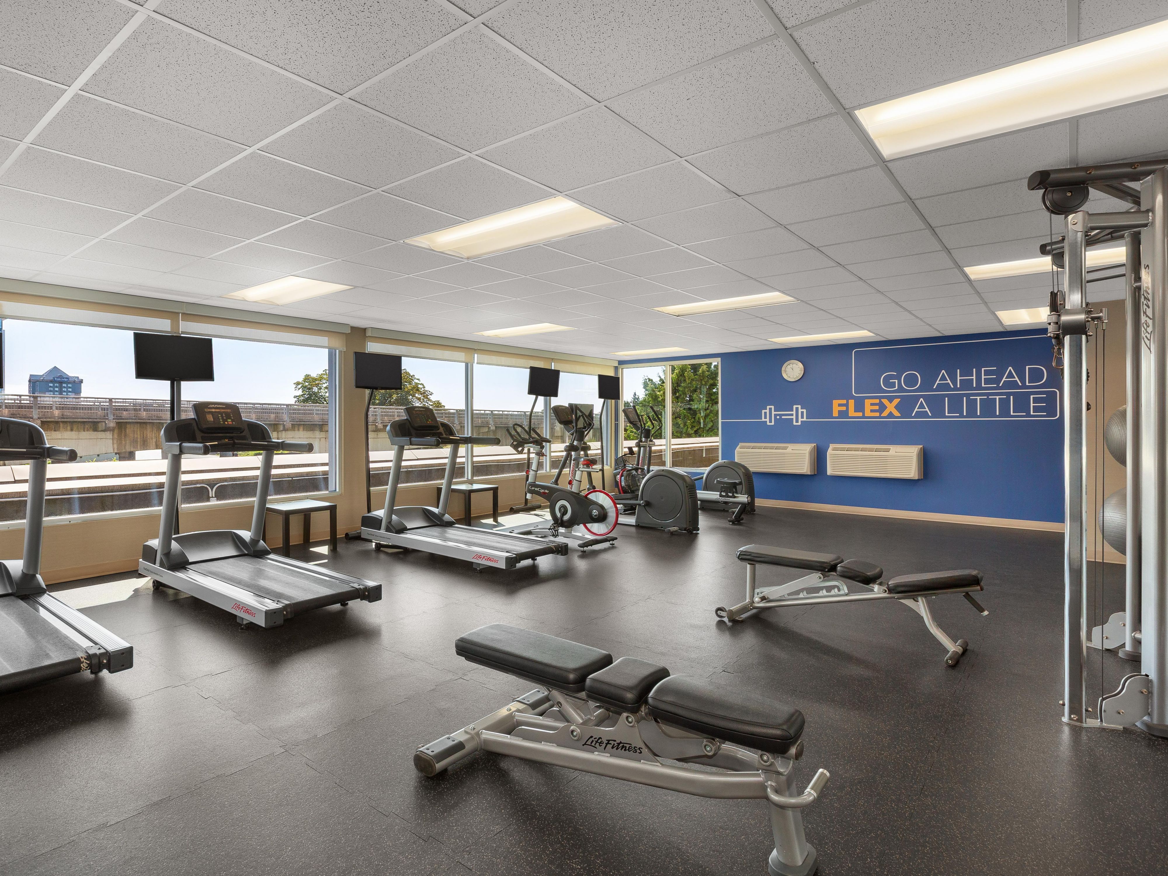Fitness center with machines