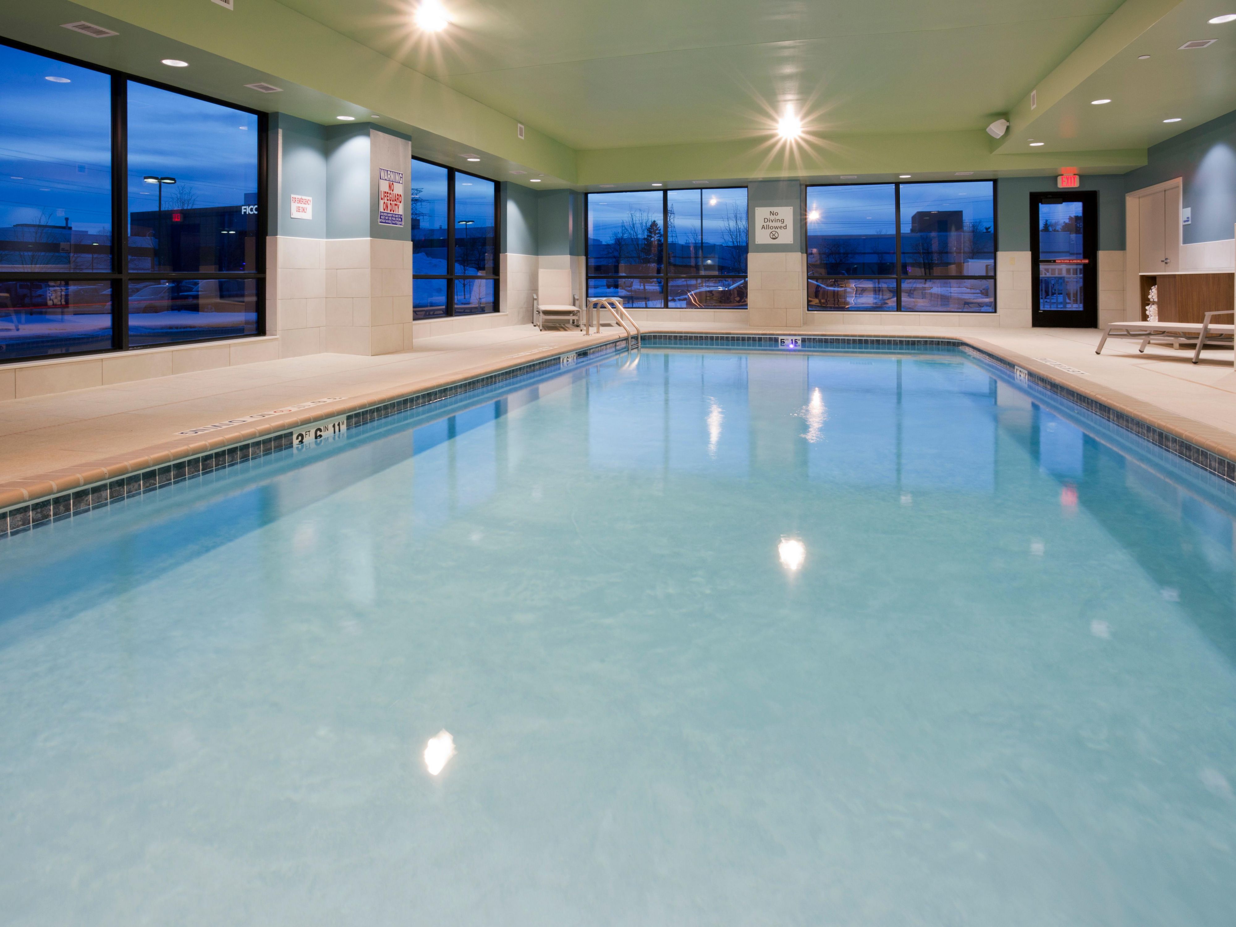 Splash, swim, or simply unwind in our heated indoor pool, open daily from 6:00 AM to 11:00 PM. Whether you're burning off extra energy with the kids, enjoying a peaceful morning swim, or unwinding at the end of a long day, it's the perfect place to relax, recharge, and refresh.