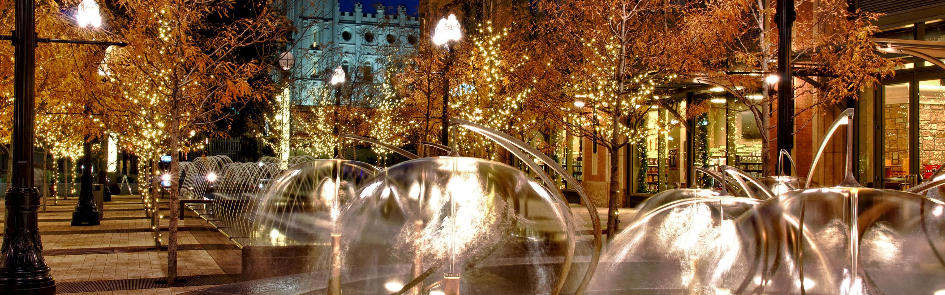 City Creek fountains and shopping center is within two blocks