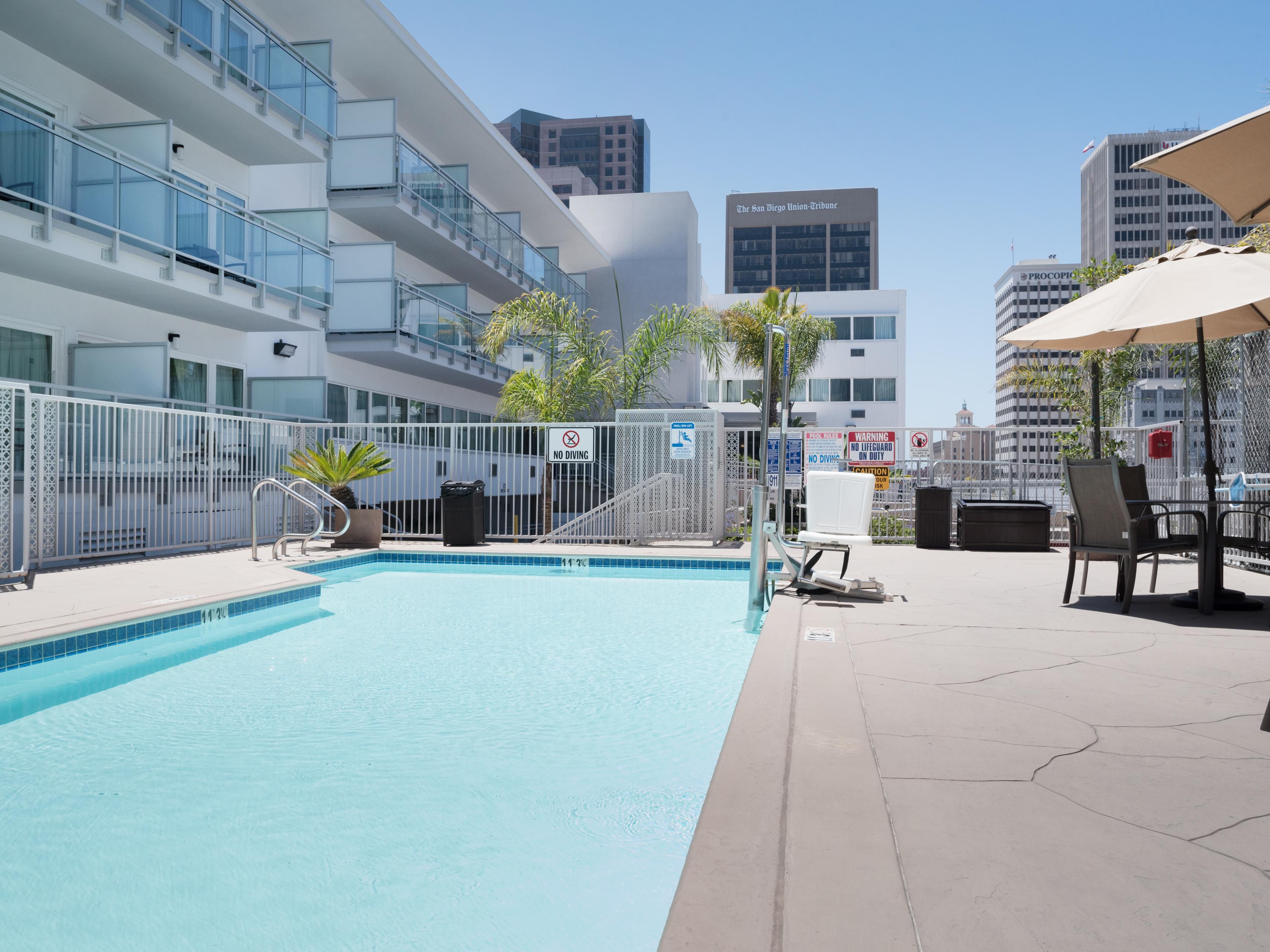 We have a heated, outdoor swimming pool.