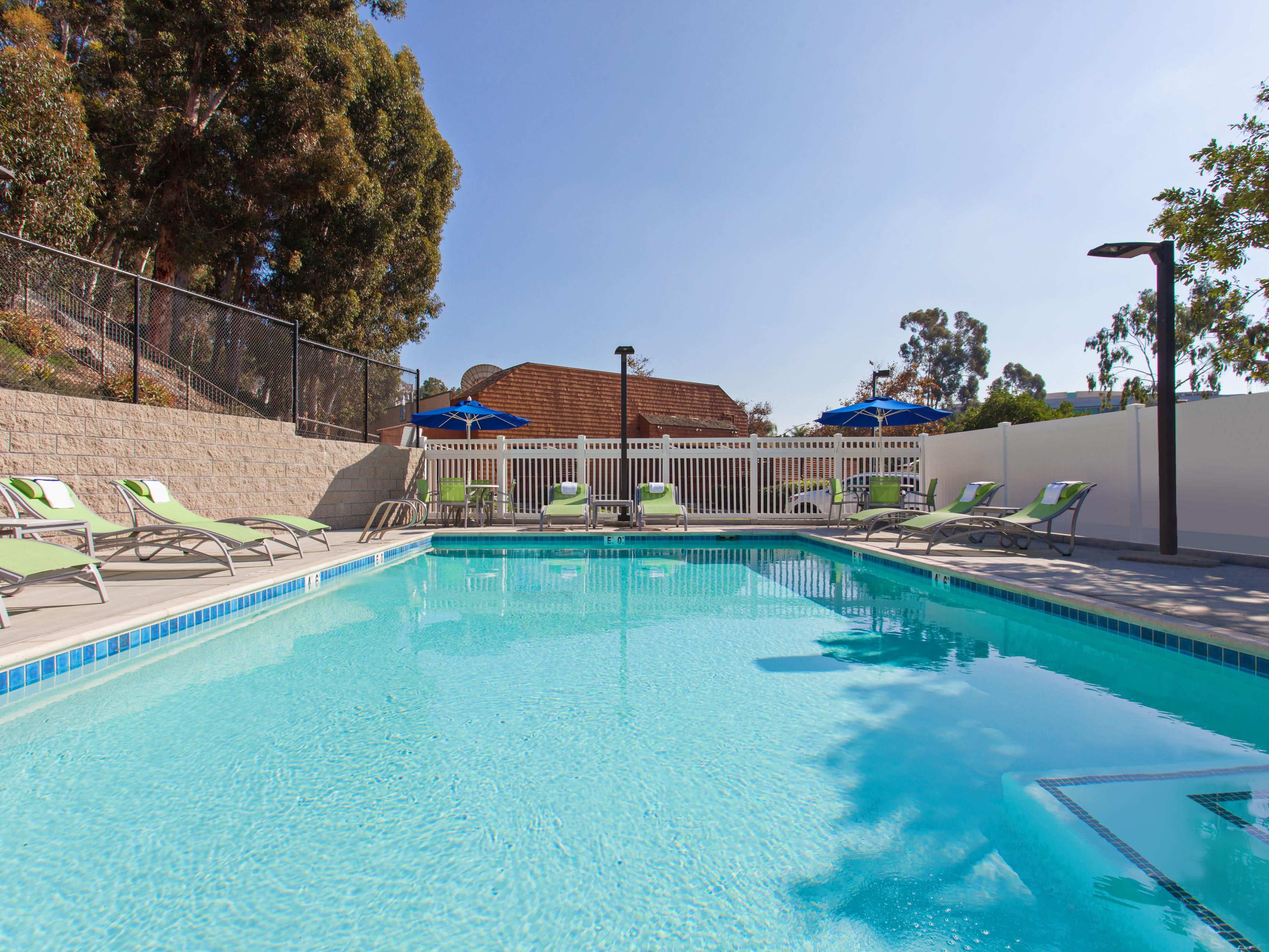 Our outdoor swimming pool awaits for you to relax and cool off after your long day!