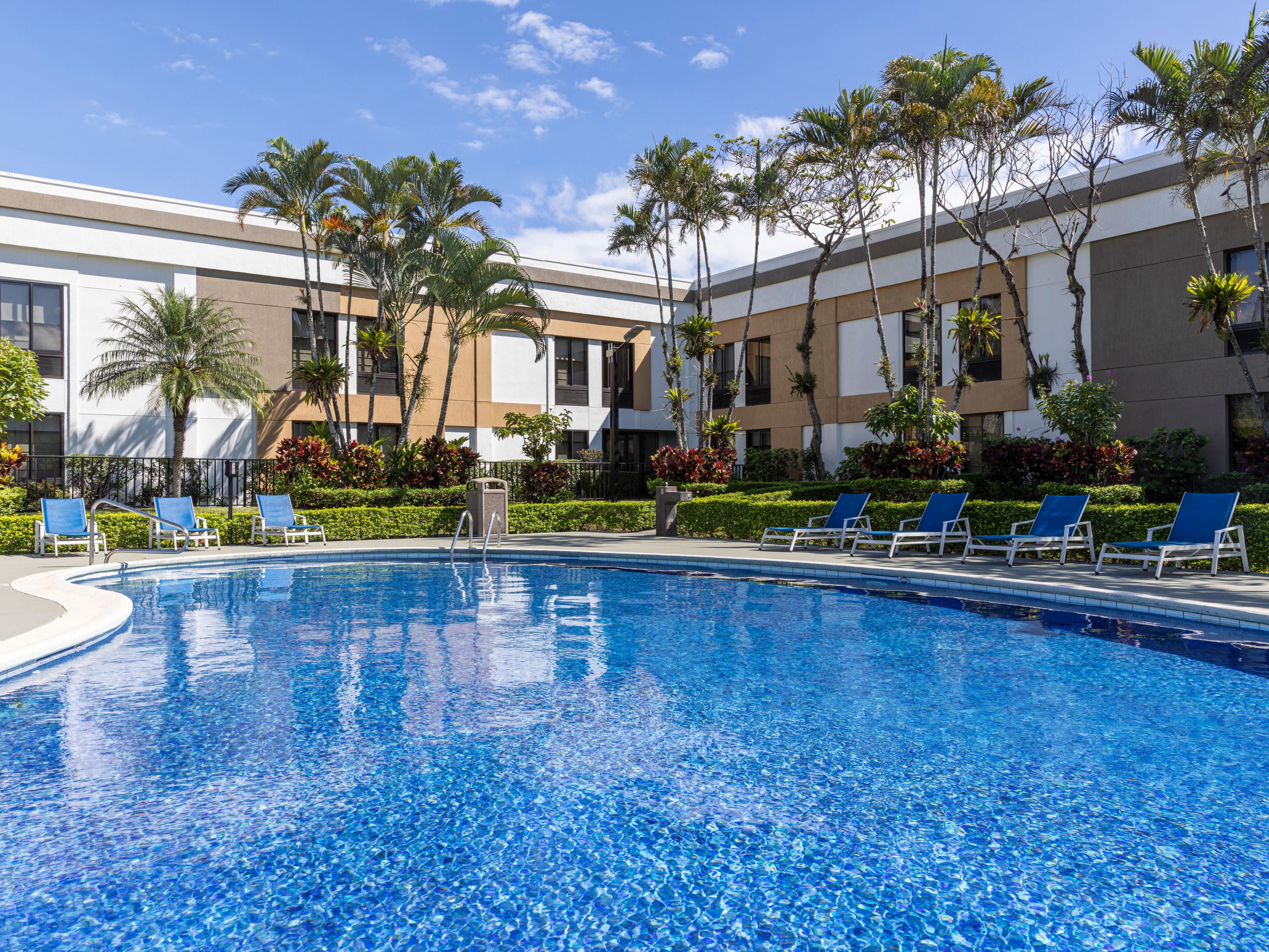 Take a refreshing dip in our sparkling outdoor pool.