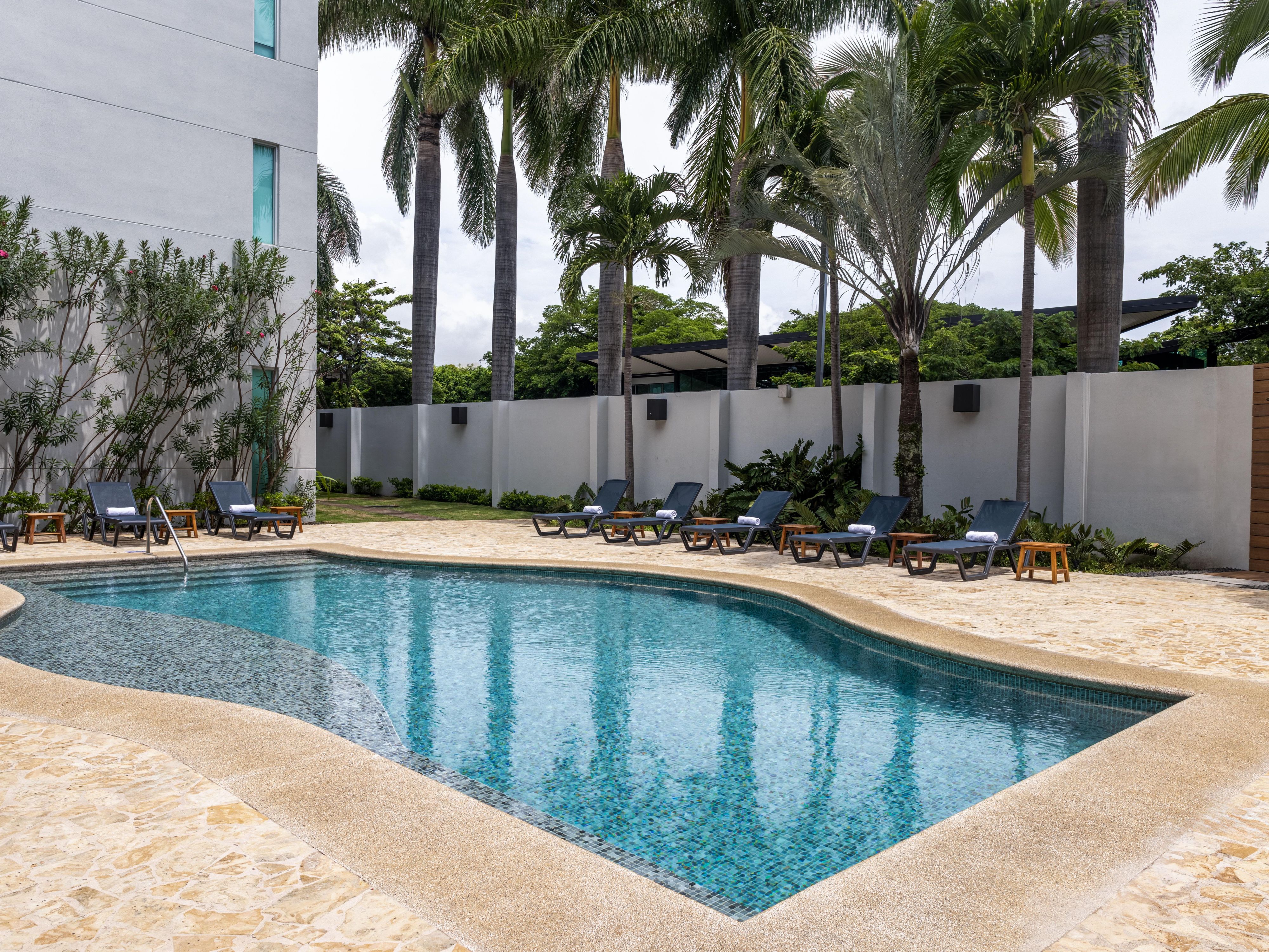 Relax on one of our resort-style lounge chairs under the brilliant Costa Rica sun on our newly renovated pool deck. Take a dip in the pool to cool off whenever the mood strikes or just sit and listen to the breeze rustle through the palm trees. We’ll provide the fresh towels you need for a rejuvenating poolside session.