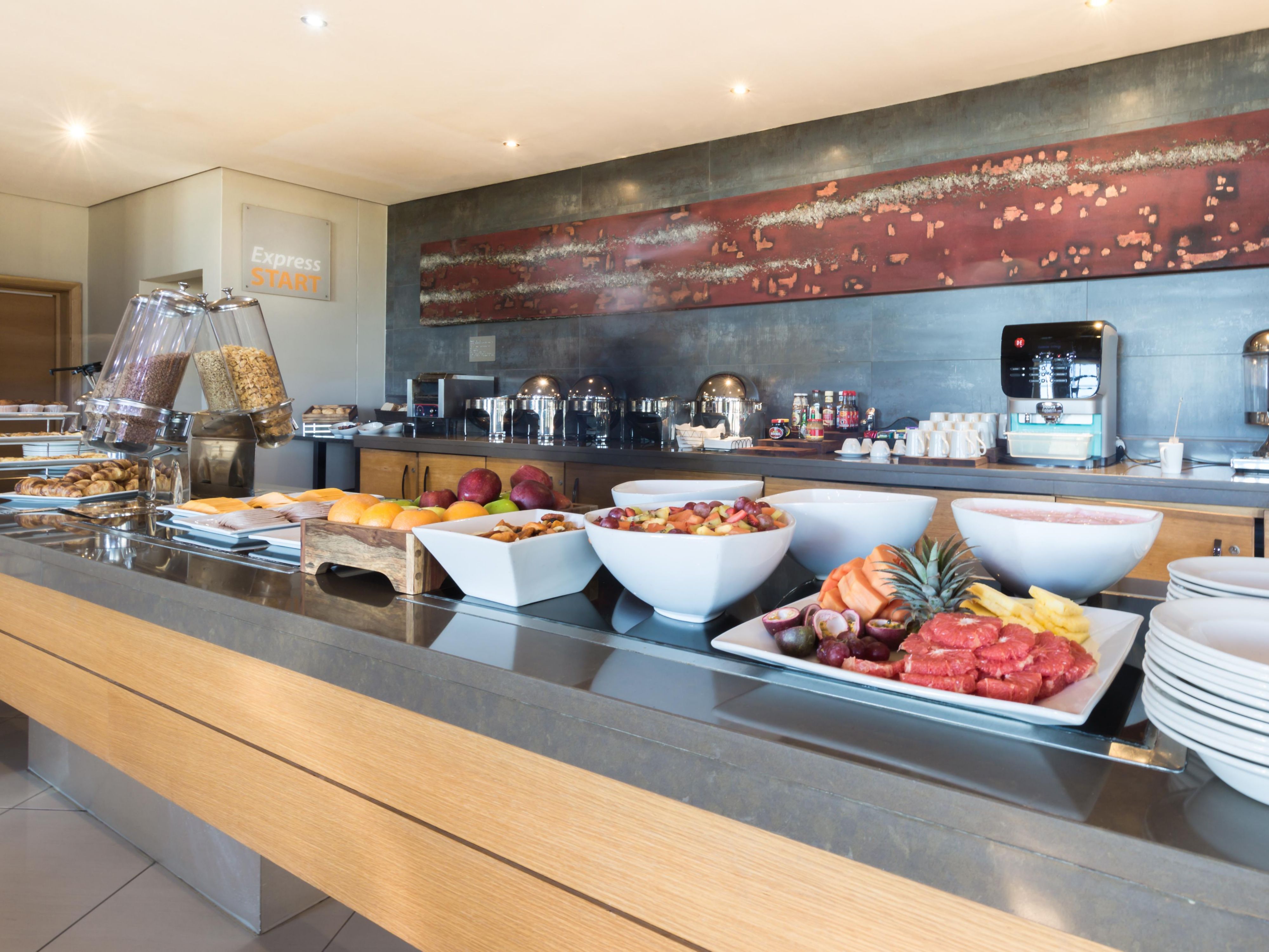 Each morning, enjoy a Complimentary Express Start Buffet Breakfast in our spacious Great Room. Feast on a selection of 5 hot dishes, along with a full Continental offering, including pastries, cereals, cold meats, cheeses and much more. Finish it off with coffee, tea, hot chocolate or cappuccino. Good Morning!