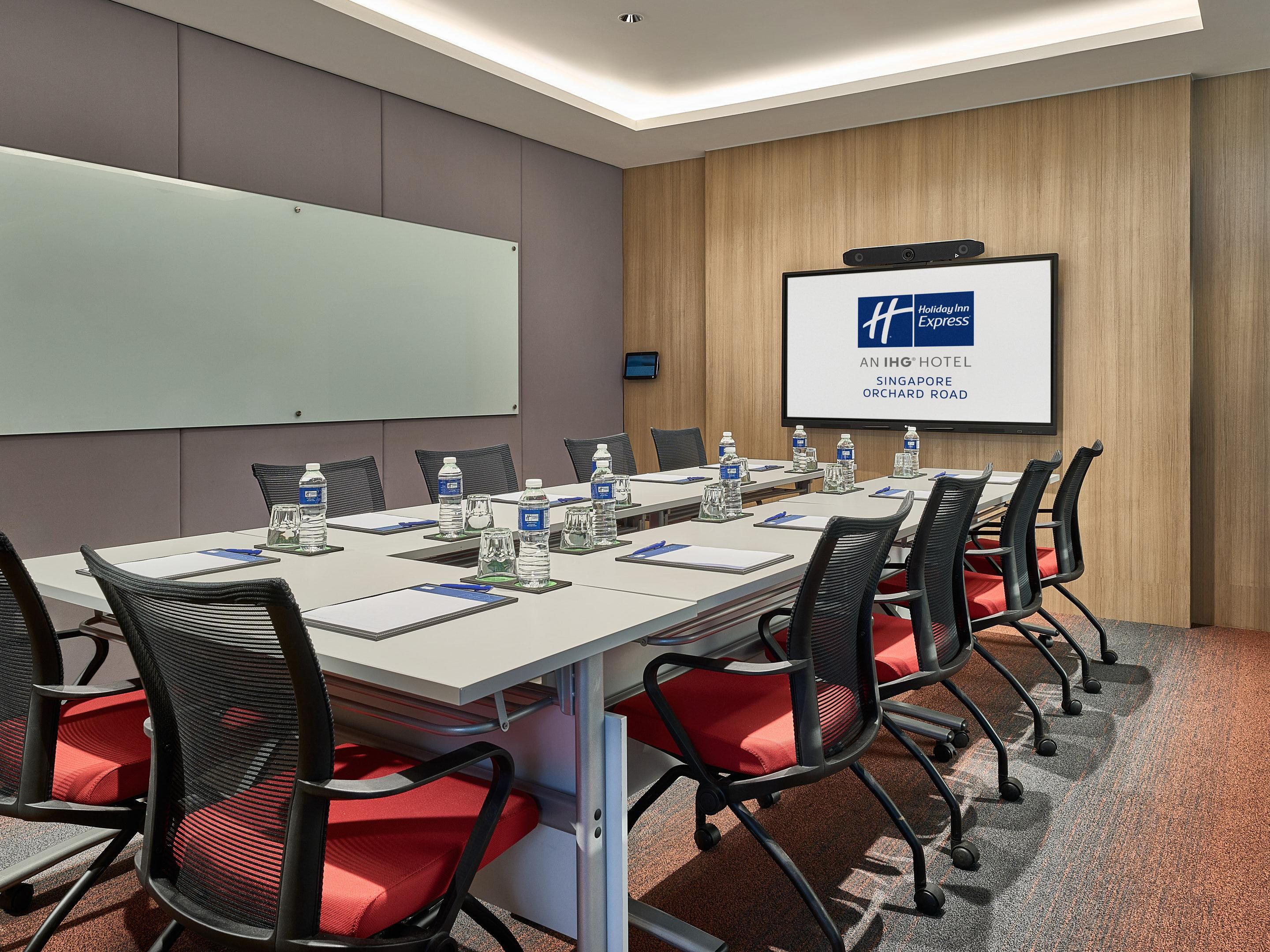 Our centrally located Orchard Road hotel offers a sophisticated 226 square feet meeting room accommodating up to 12 guests. With natural light, state-of-the-art audio-visual equipment, and free Wi-Fi, it is the ideal space to connect, collaborate, and engage in productive meetings.