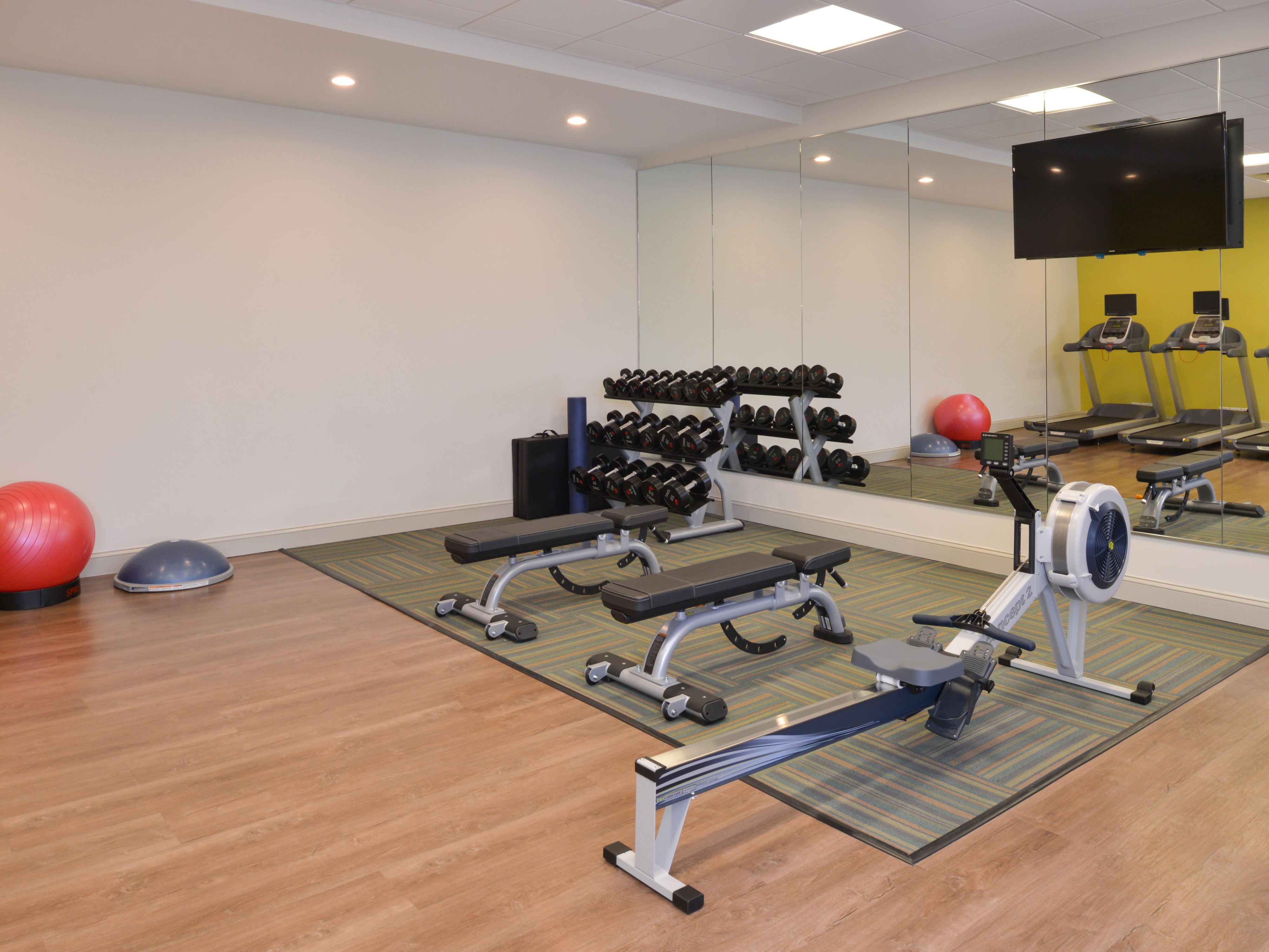 Get your sweat on in our complimentary, fully equipped fitness center with a Rower, Treadmill, Elliptical Machines, Free Weights, Stationary Bicycle and more open 24 hours for your convenience.

