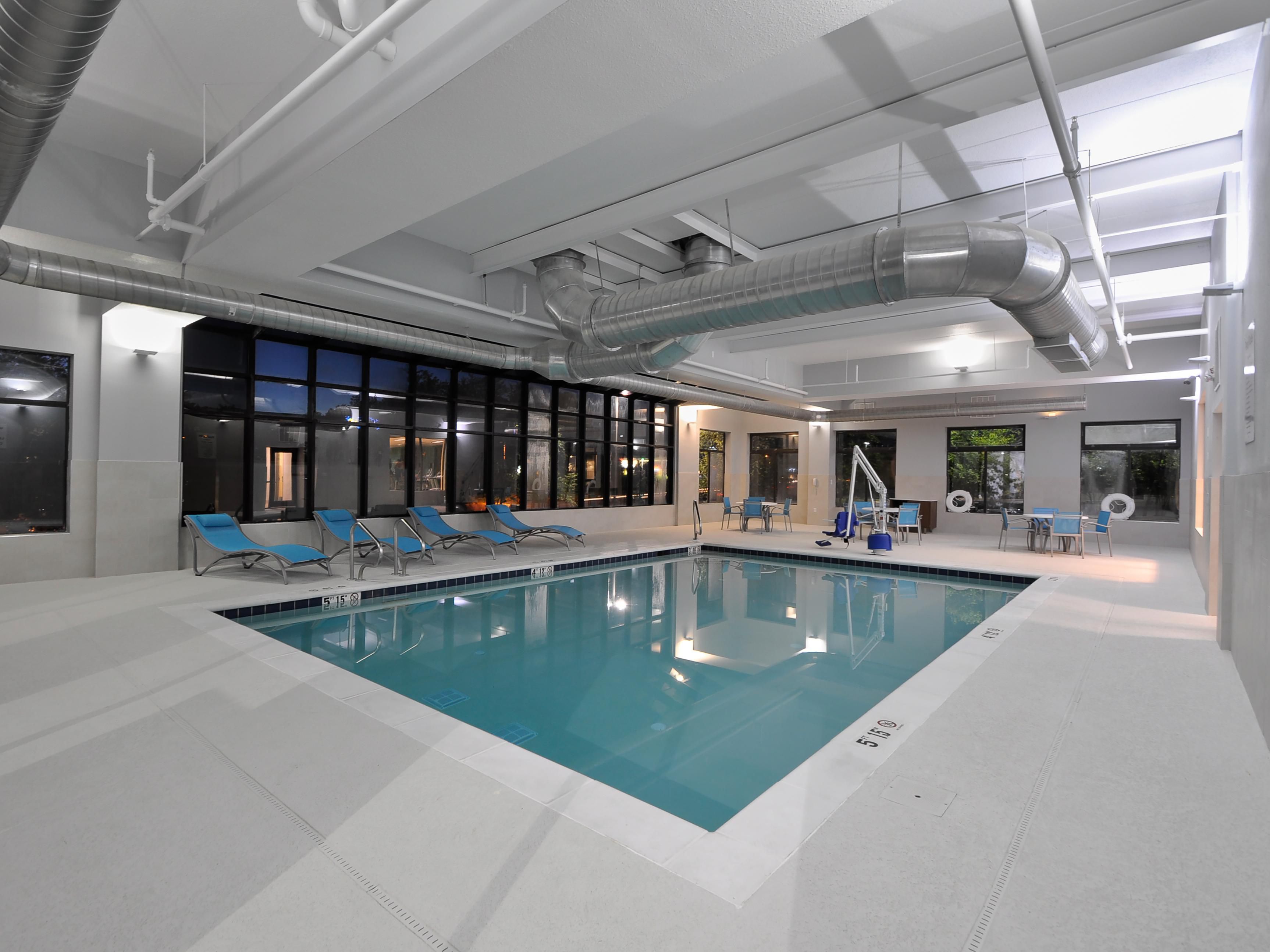 Our indoor heated swimming pool is open all year round. Bring your family and reserve a room  to relax by the pool! 