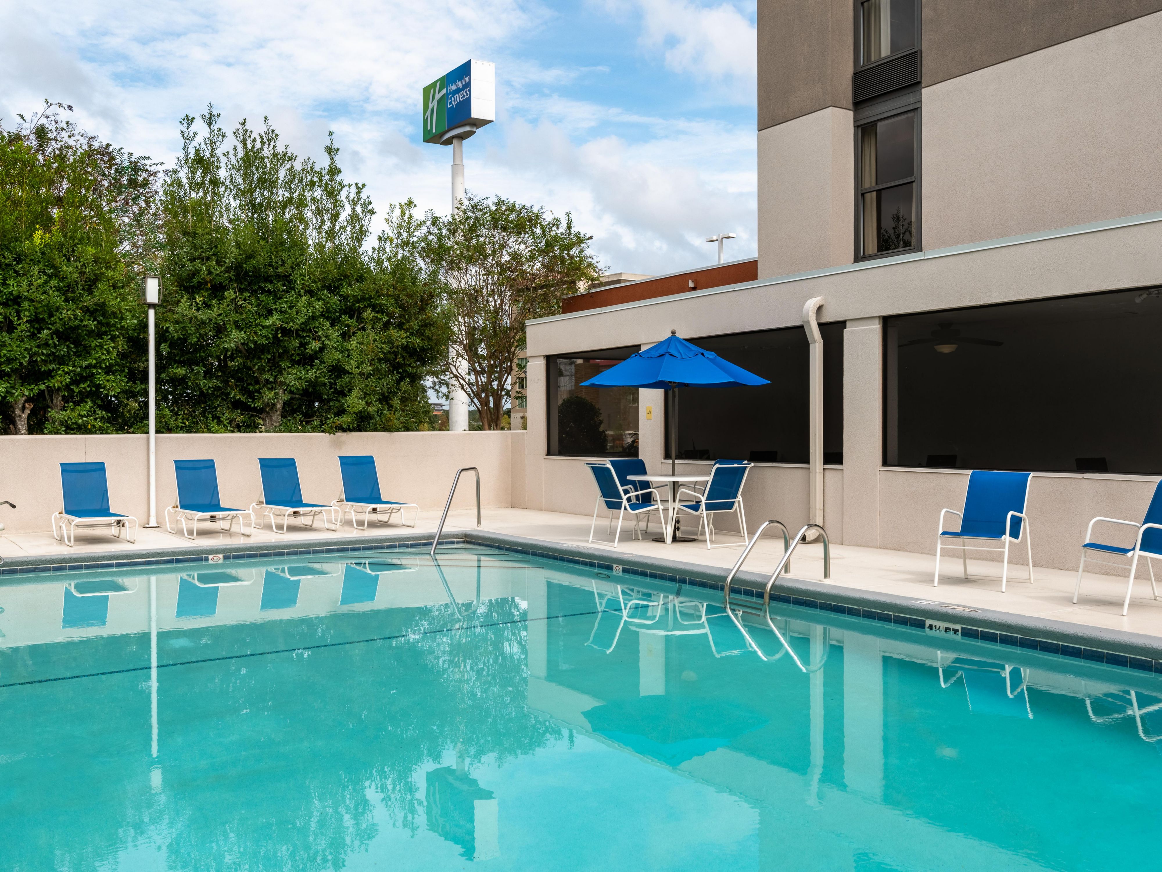 Cool down, swim some laps, or splash around in our seasonal pool