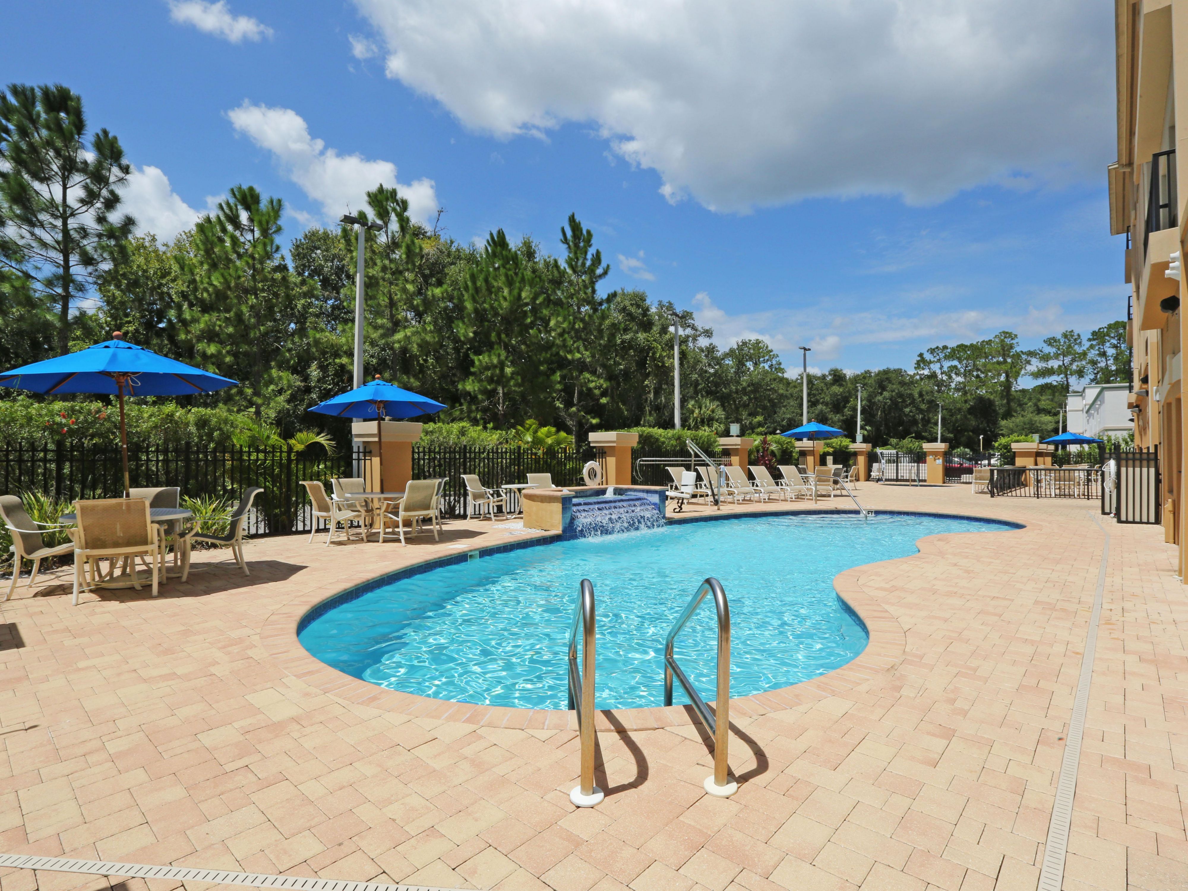 Relax in our outdoor heated pool