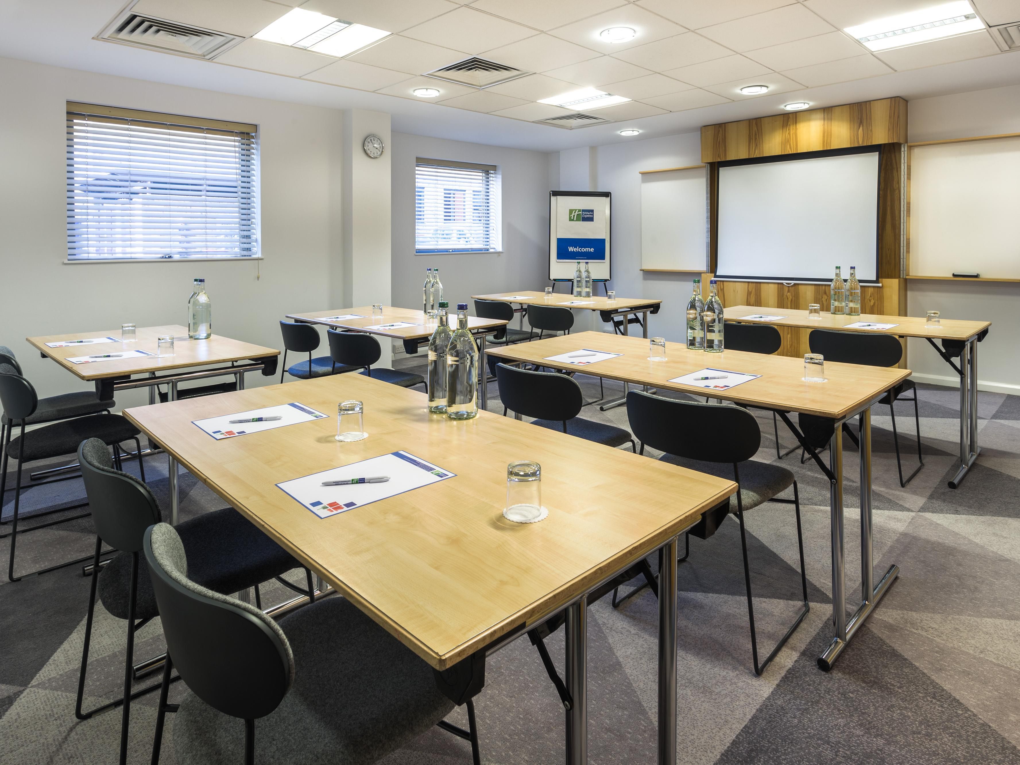 2 comfortable meeting rooms and a great range of in room facilities.
Perfect for meetings, training sessions or presentations
• With capacities of 20 to 30 people - perfect for the smaller meeting
Day Delegate package includes: 
• Full Day Room Hire
• Unlimited Tea and Coffee with biscuits and bottled water in the room
• Sandwich buffet lunch