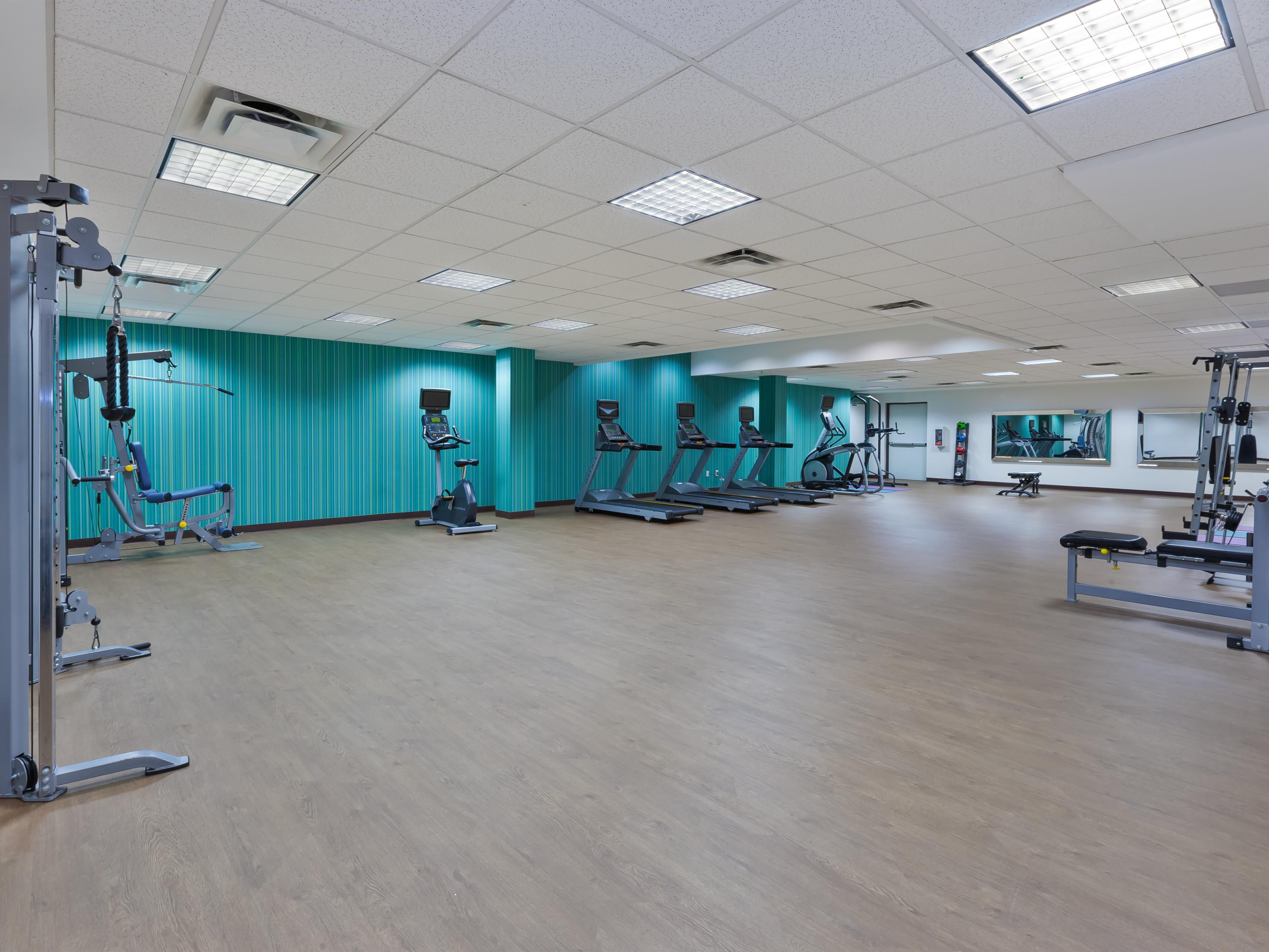 Our Fitness Center is a 1,500 sq.ft., stylish state of the art fitness facility located in the hotel. We feature the latest in training equipment.