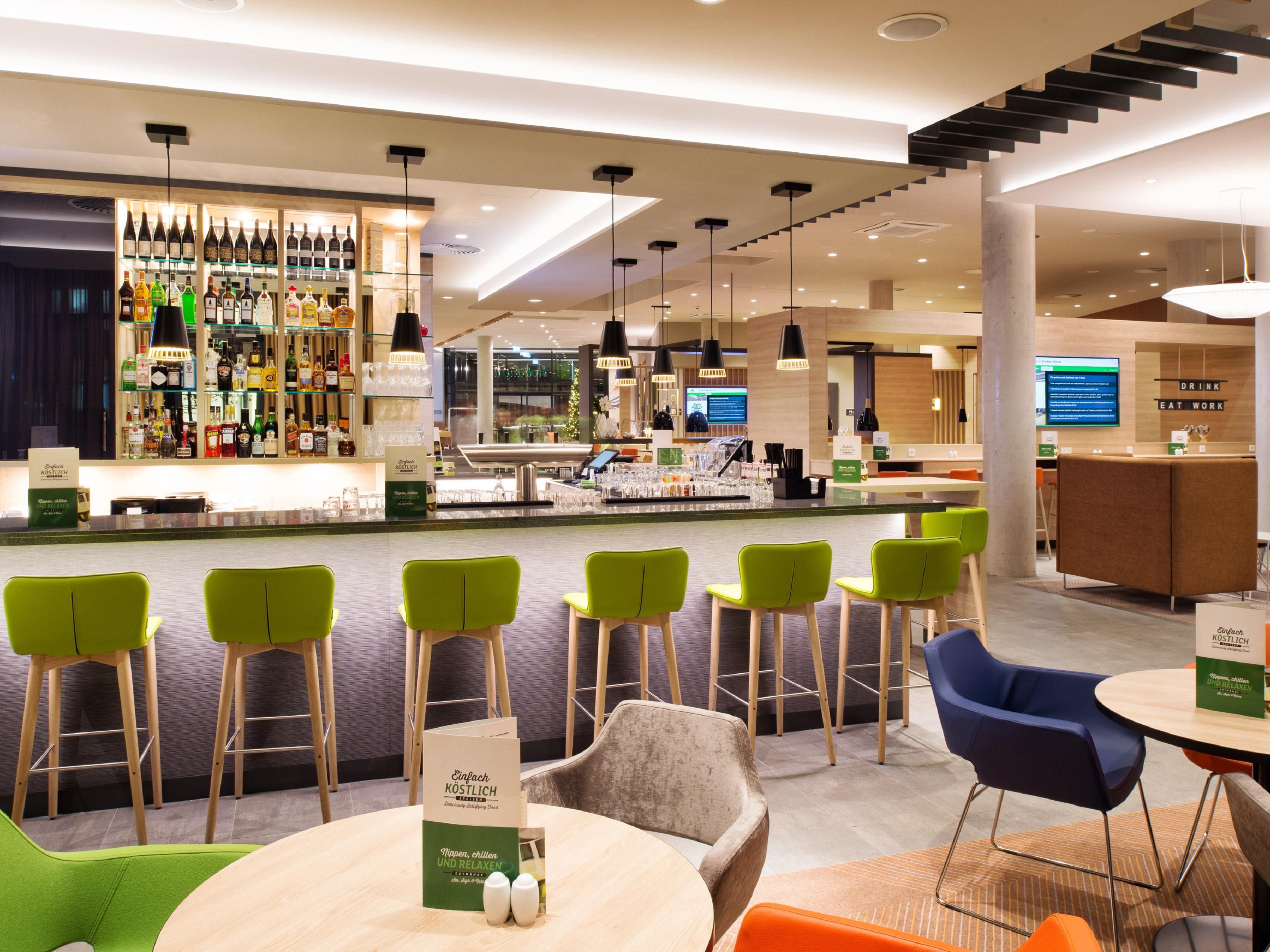 Relaxing after a busy day? Your flight was late? 
Come to our Hotel Bar, have a drink and relax!