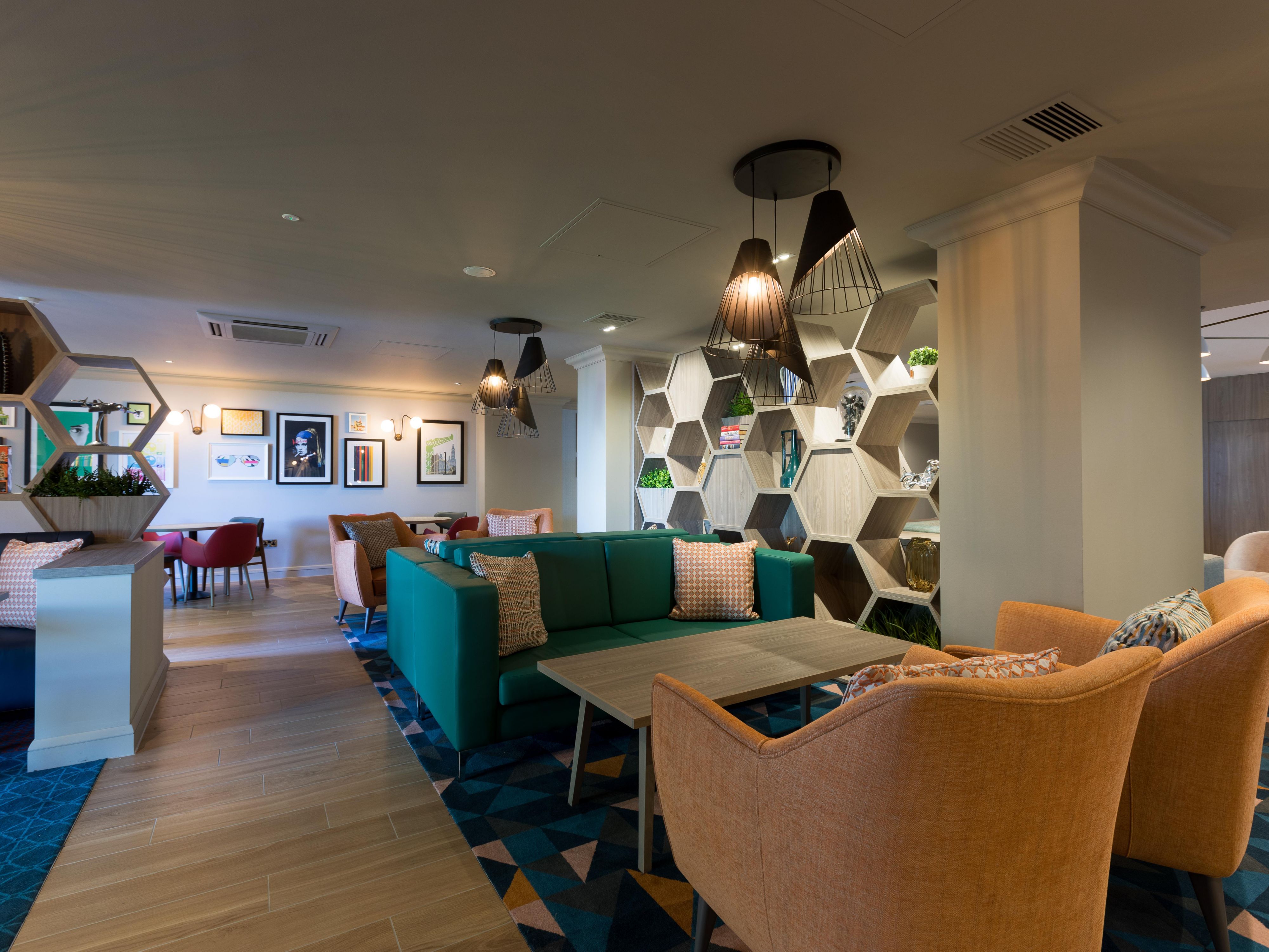 The Open Lobby combines the front desk, lobby, bar, lounge, restaurant, and business centre into one flexible, open space, allowing our guests to use the space to meet their requirements throughout their visit, whether that's to work, relax, eat and drink or socialize.